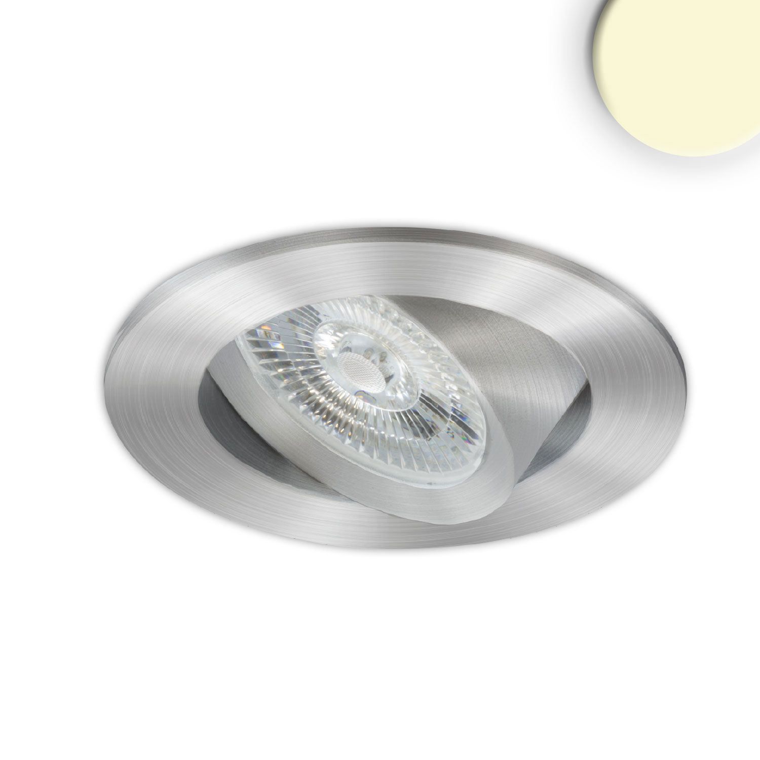 ISOLED LED Einbauleuchte Slim68 MiniAMP Alu gebürstet, rund, 8W, 24V DC, warmweiß, dimmbar - 1