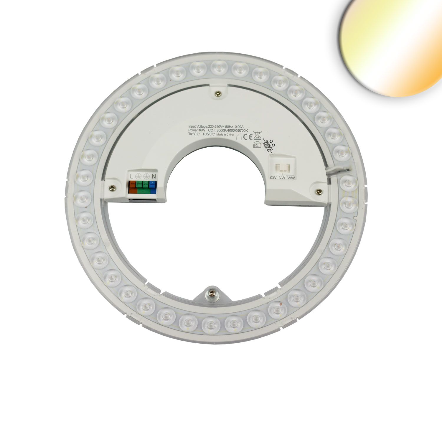 ISOLED LED Umrüstplatine 227mm, 15W, 150 lm/W, mit Haltemagnet, Color 3000|4000|6000K, dimmbar - 1