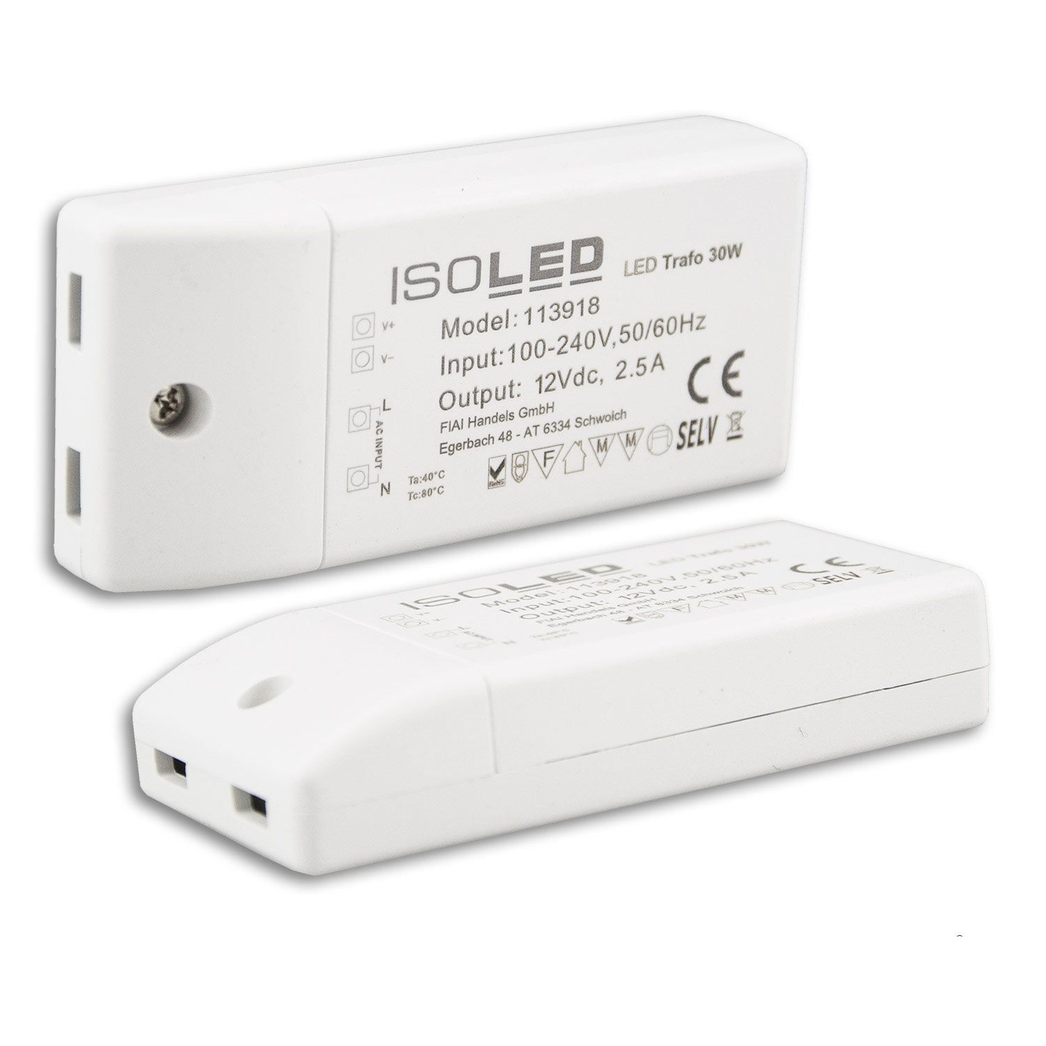ISOLED LED Trafo 12V/DC, 0-30W, kompakt, SELV - 1