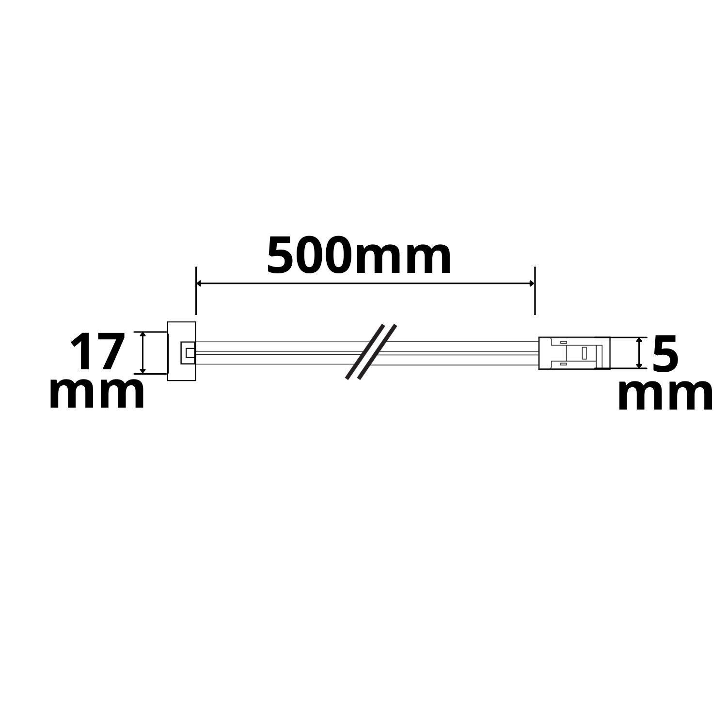 ISOLED MiniAMP male-Stecker zu MR16/GU5.3 Fassung (max. 3A), 50cm - 2