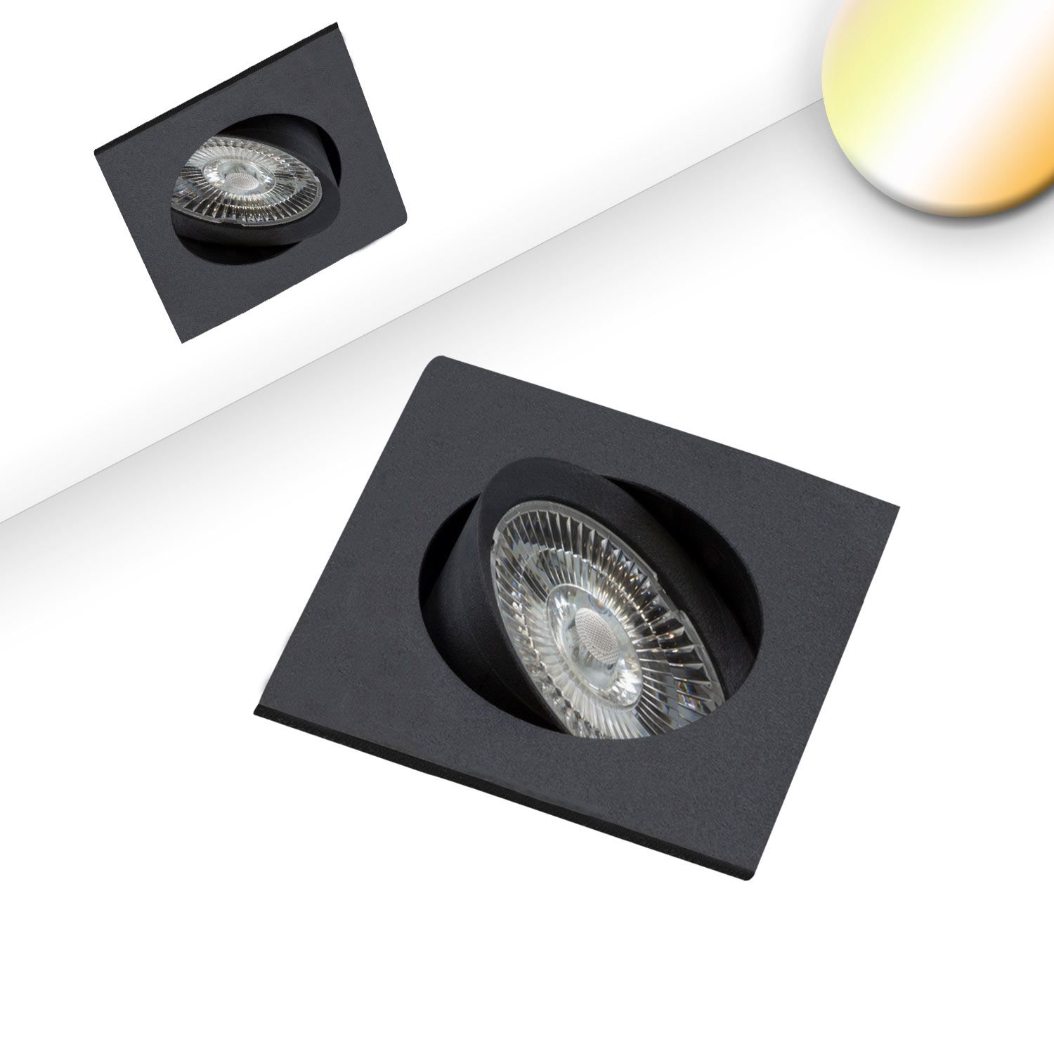 ISOLED LED Einbauleuchte Sunset Slim68 schwarz, eckig, 9W, 1800-2800K, Dimm-to-warm ISOLED LED Einbauleuchte Sunset Slim68 schwarz, eckig, 9W, 1800-2800K, Dimm-to-warm - 1