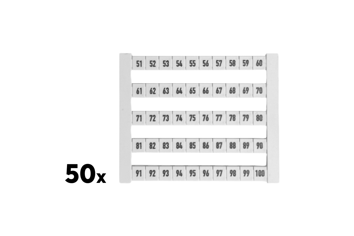 Weidmüller Klemmenmarkierer DEK 51-100 (50 Stk.) Weidmüller Klemmenmarkierer DEK 51-100 (50 Stk.) - 1