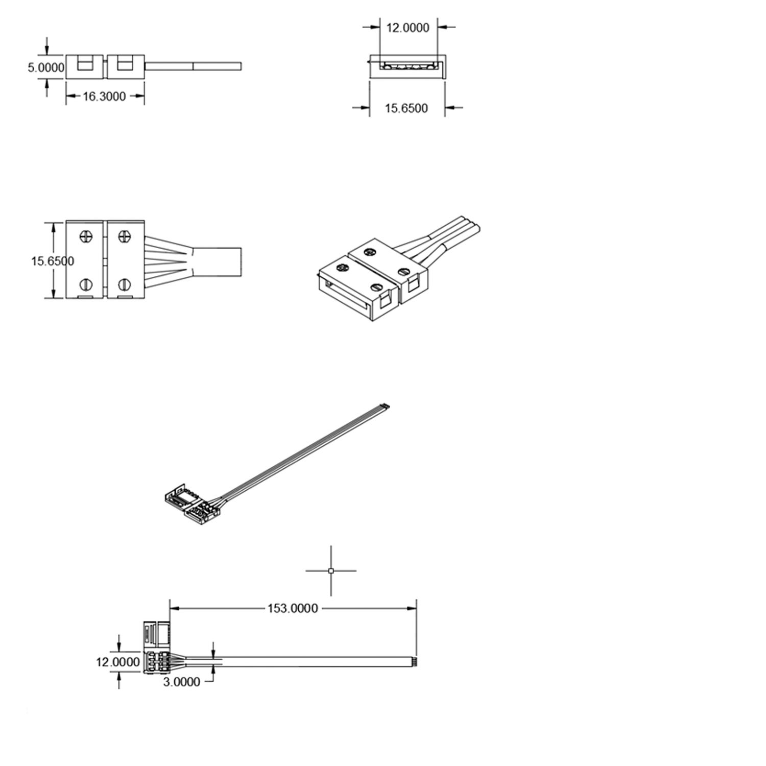 ISOLED Clip-Kabelanschluss (max. 5A) C1-212 für 2-pol. IP20 Flexstripes mit Breite 12mm, Pitch >12mm - 2