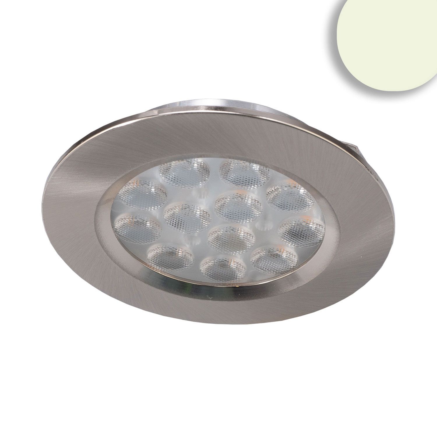 ISOLED LED Möbeleinbaustrahler MiniAMP silber, 4W, 60°, 24V DC warmweiß 3000K, dimmbar - 1