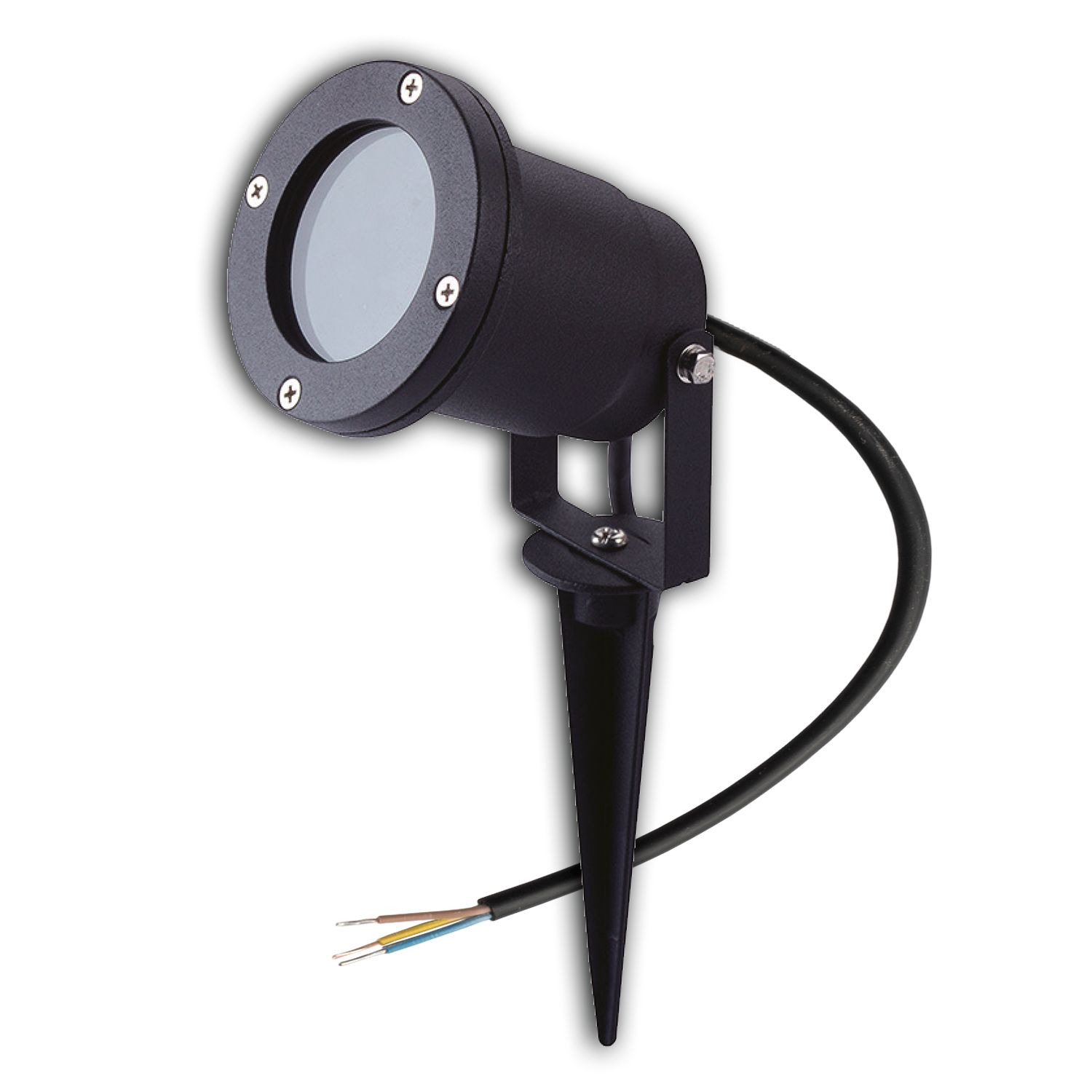 ISOLED Aufbaustrahler mit GU10 Fassung, IP65, schwarz inkl. Erdspieß, exkl. Leuchtmittel - 1