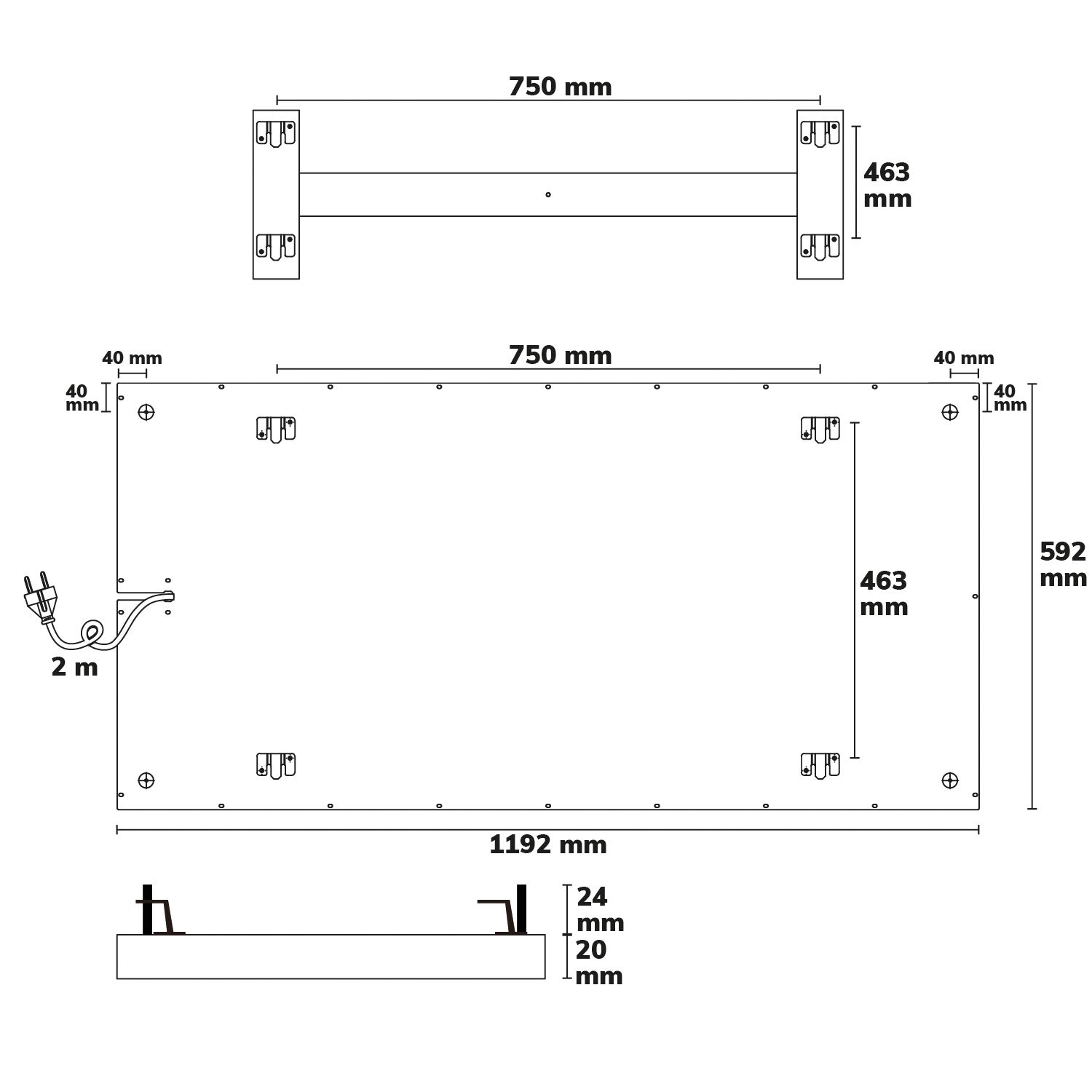 ISOLED Infrarot-Panel BEST STANDARD 592x1192mm, 630W - 3