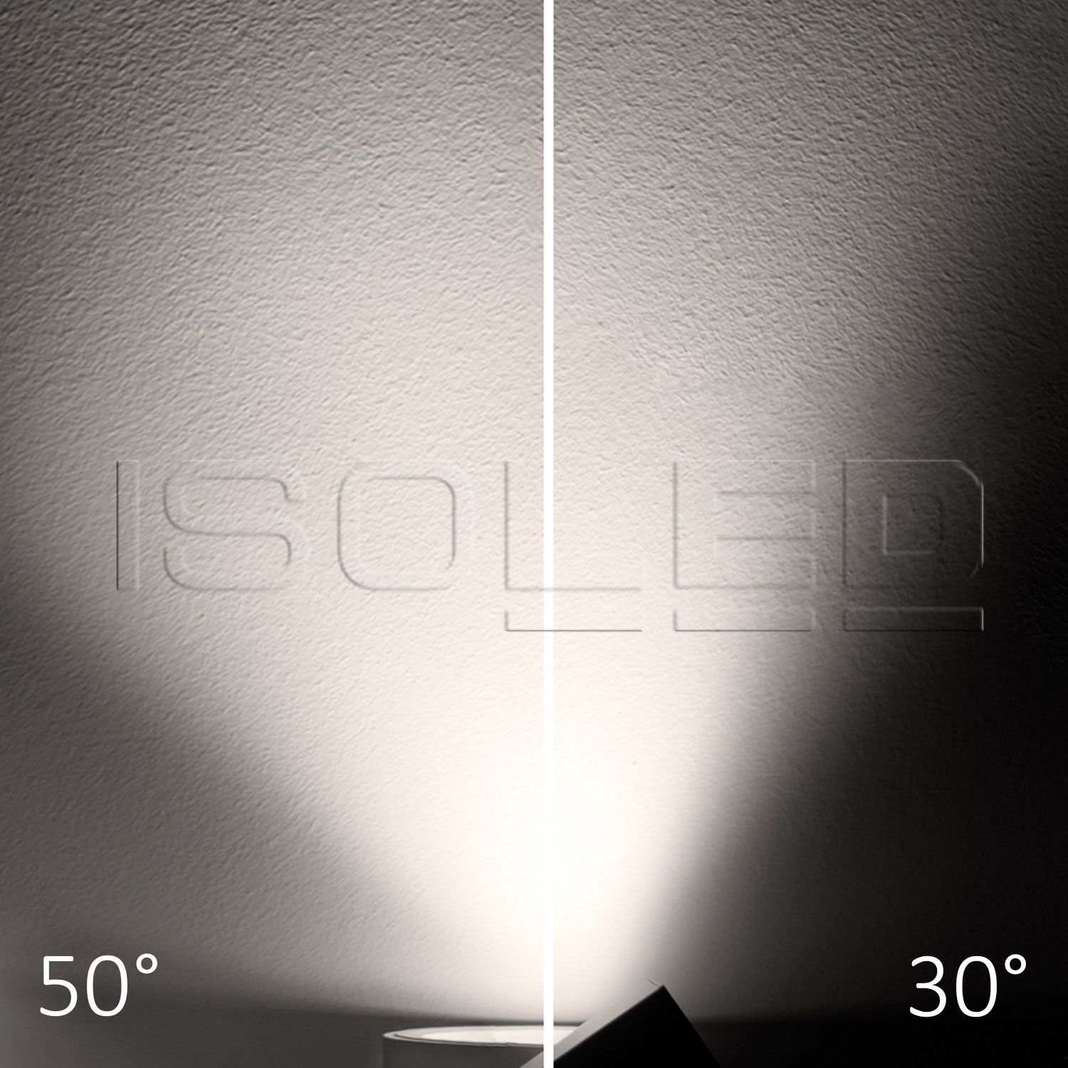 ISOLED 3-Phasen Schienenstrahler fokussierbar, 36W, 30°-50°, schwarz matt, 3000K, CRI92, DALI dimmbar - 4