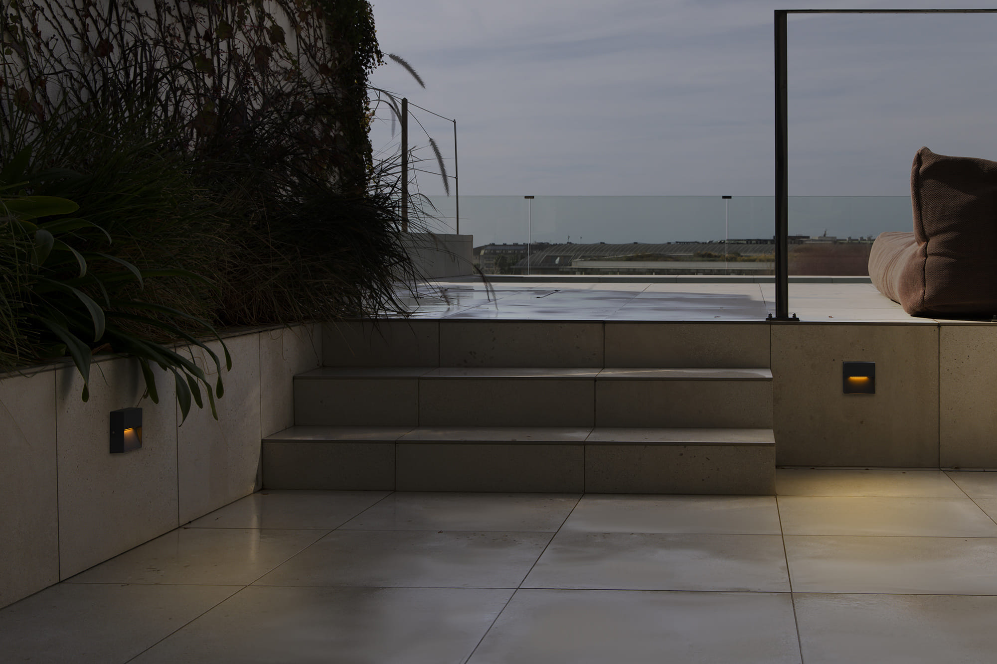 Faro DUNE SQ Quadrat-Wandapplikat in dunkelgrauem Finish, 3W 4CCT - Produktbild 2