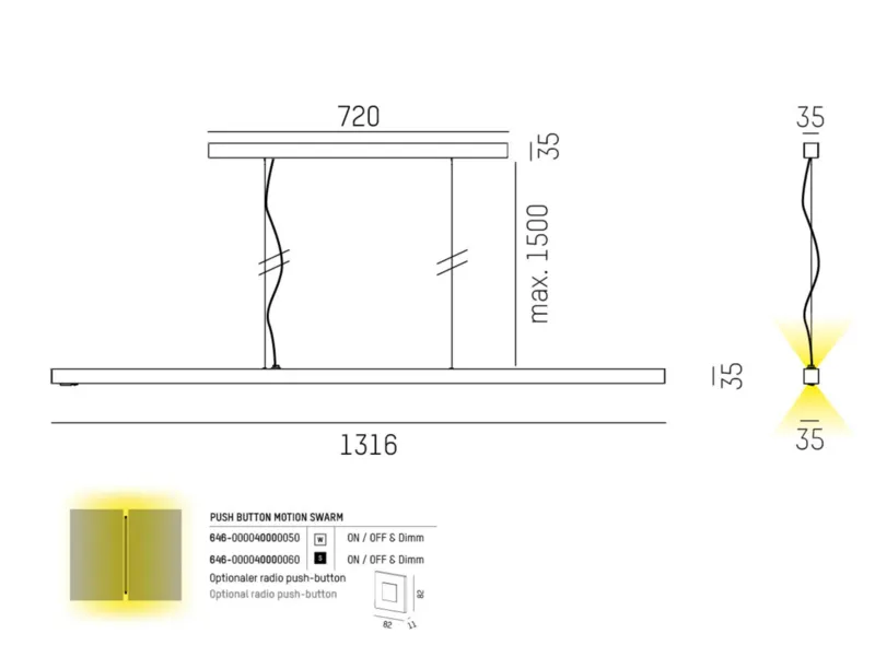 Molto Luce LENS SHORT DOUBLE PDI (aluminium eloxiert) - 2