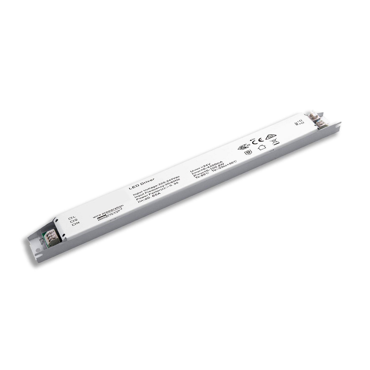 ISOLED LED Leuchten-Trafo 24V/DC, 0-100W, SELV, flach, schmal - 1