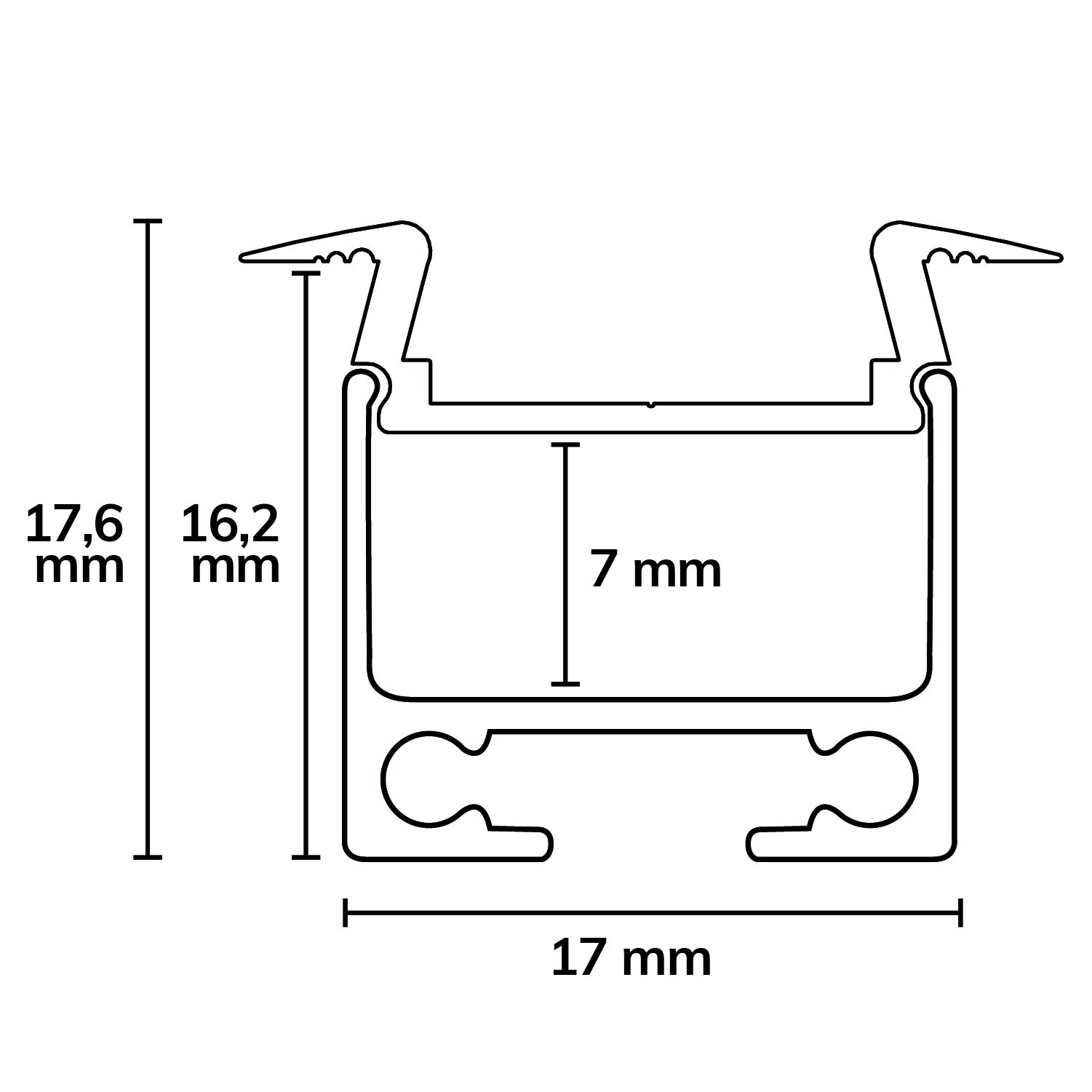 ISOLED LED Einbauprofil DIVE12 FLAT Aluminium pulverbeschichtet weiß RAL 9010, 300cm - 4