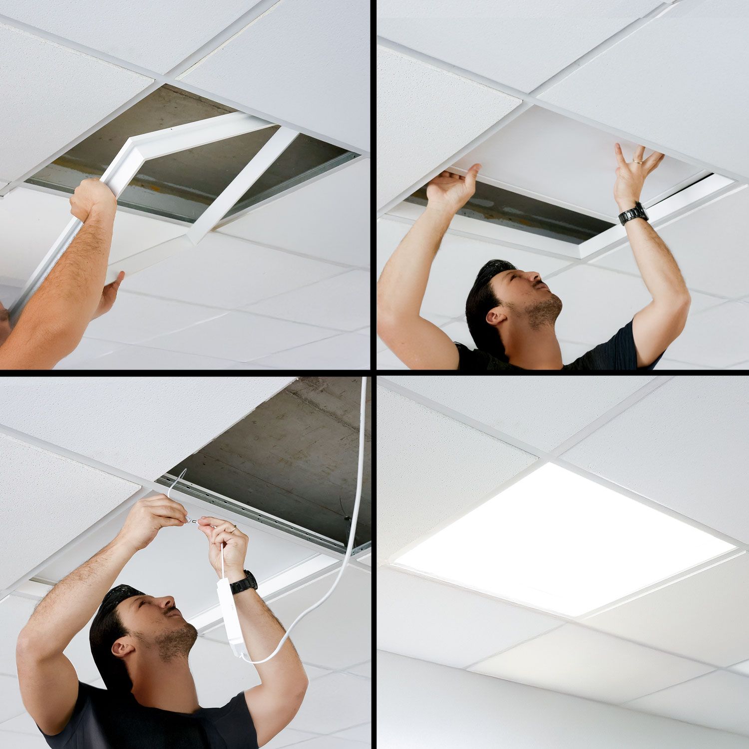 ISOLED Einlegerahmen rückversetzt weiß RAL 9016 für LED Panel 625x625 - 5