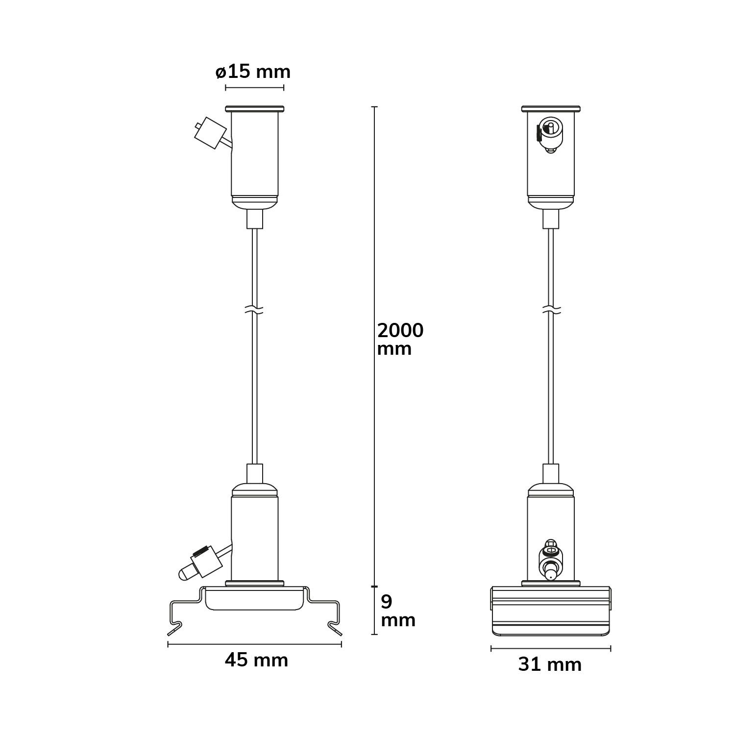 ISOLED LINKLINE50 Seilabhängung Set (exkl. Baldachin) für LED Hängeleuchte, weiß - 2