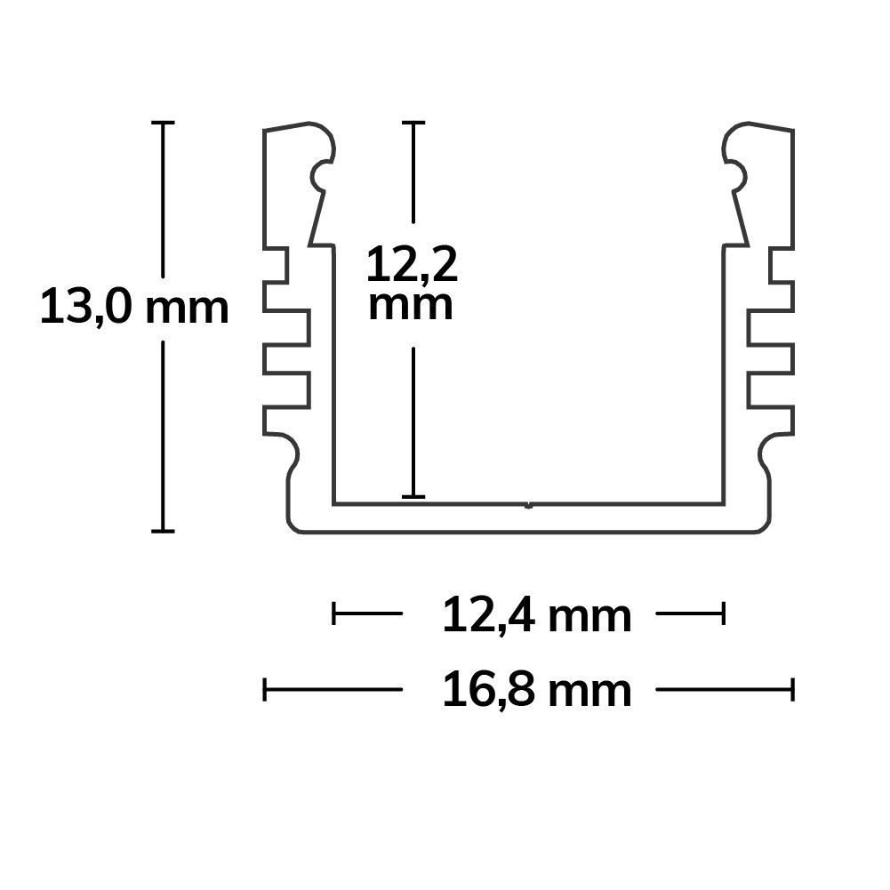 ISOLED LED Aufbauprofil SURF12 Aluminium eloxiert, 300cm - 3