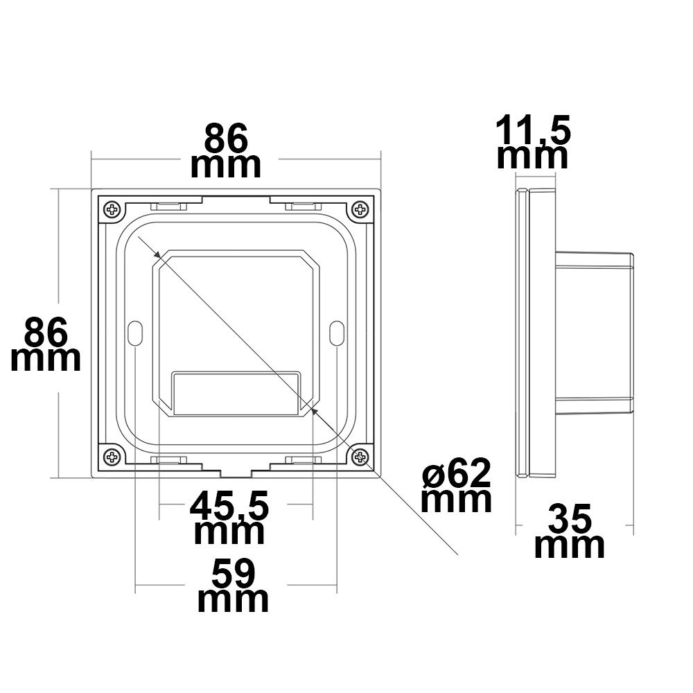 ISOLED Sys-Pro 1 Zone Touch/Funk-Dimmer 230V schwarz, 360VA, Phasenan-/Abschnitt wählbar - 3
