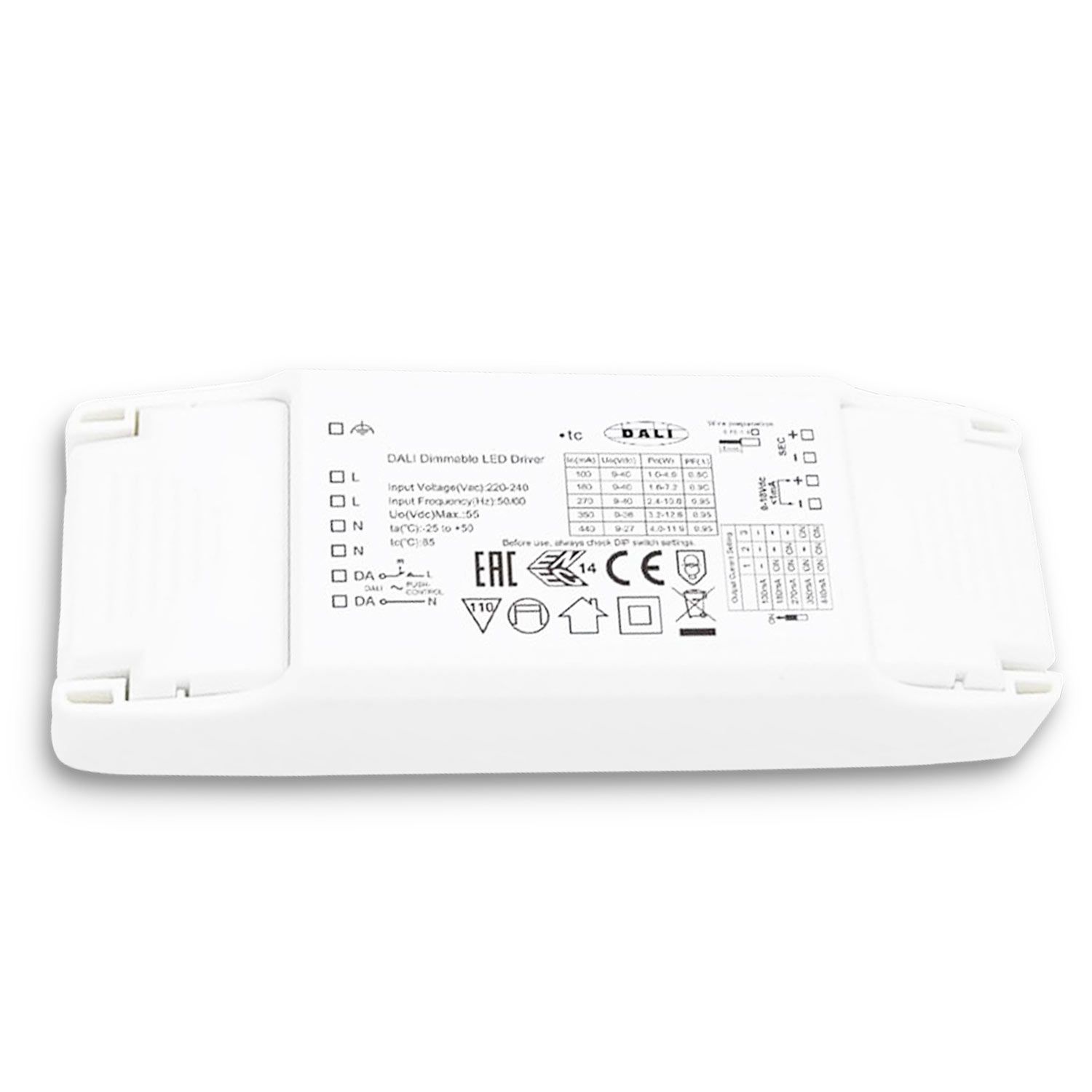 ISOLED LED Konstantstrom Trafo 100/180/270/350/440mA, 10W, Push/1-10V/DALI dimmbar - 1