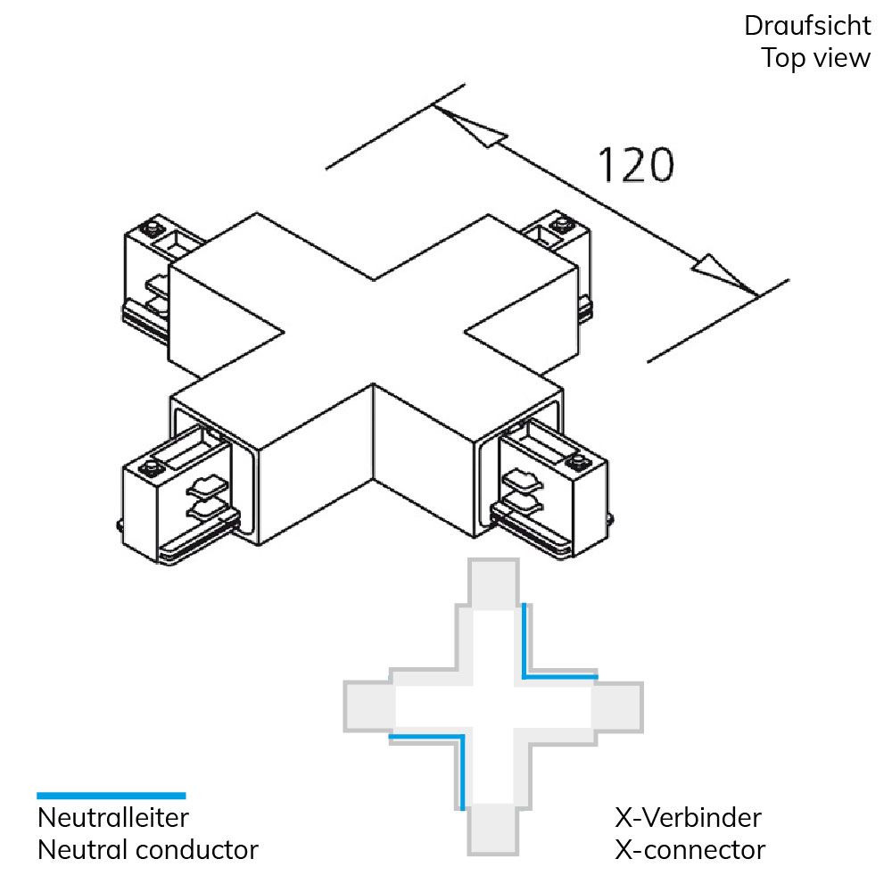 ISOLED 3-Phasen Classic X-Verbinder, weiß - 2