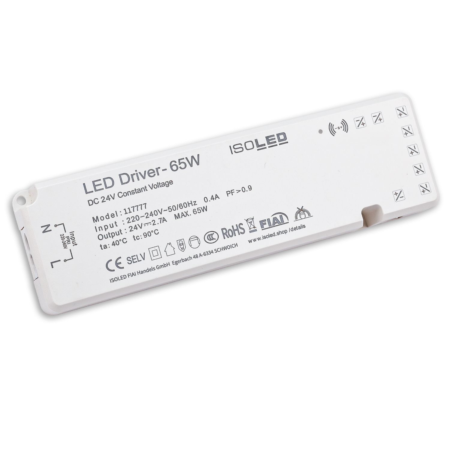 ISOLED LED MiniAMP Trafo 24V/DC, 0-65W, 7x3A mit Master Sensor-Port - 1