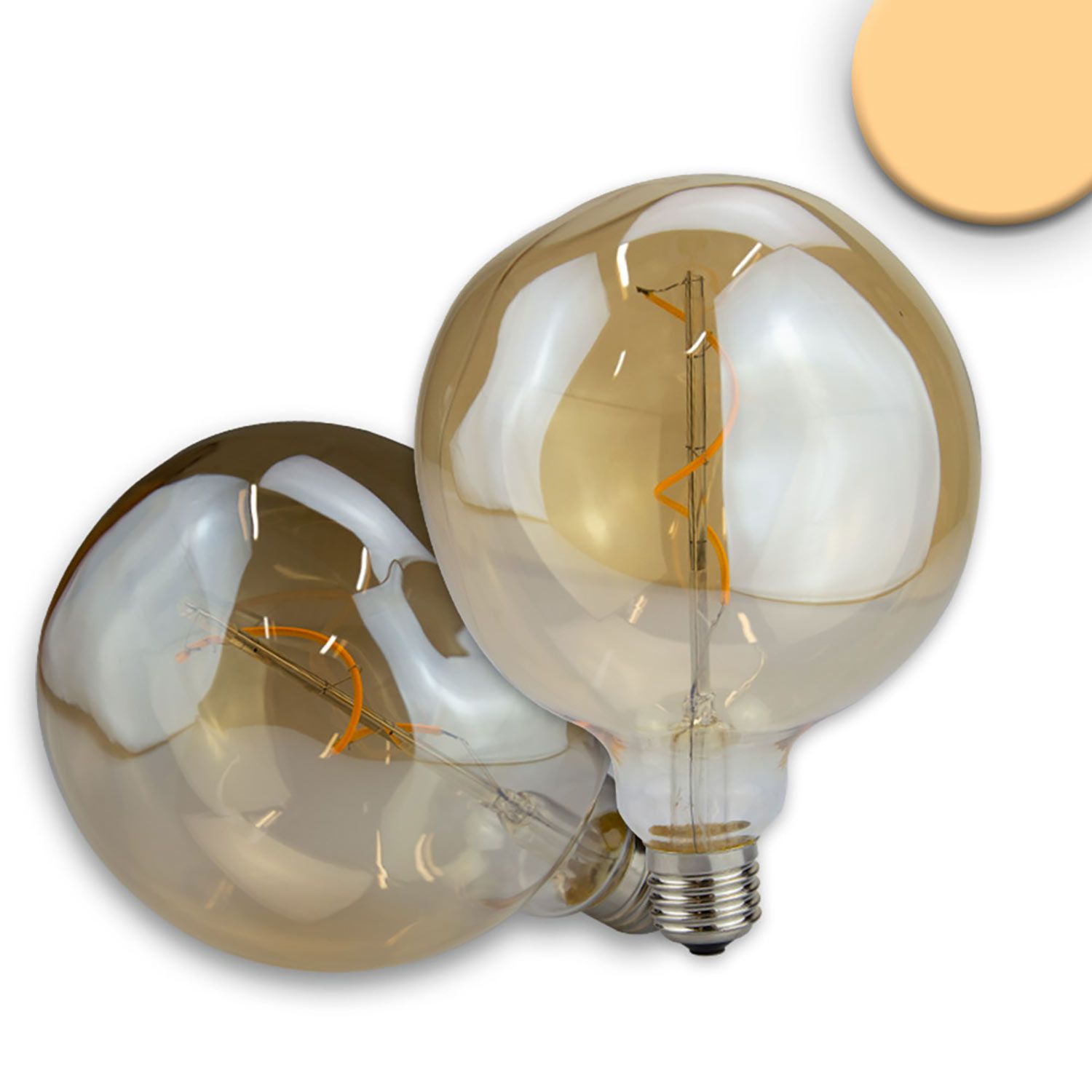 ISOLED E27 Vintage Line LED Dekobirne 125, 4W ultrawarmweiß, Glas amber, dimmbar - 1