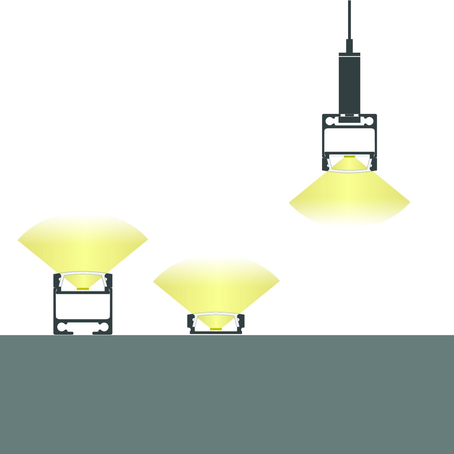 ISOLED LED Aufbauprofil SURF12 FLAT Aluminium eloxiert, 200cm - 5
