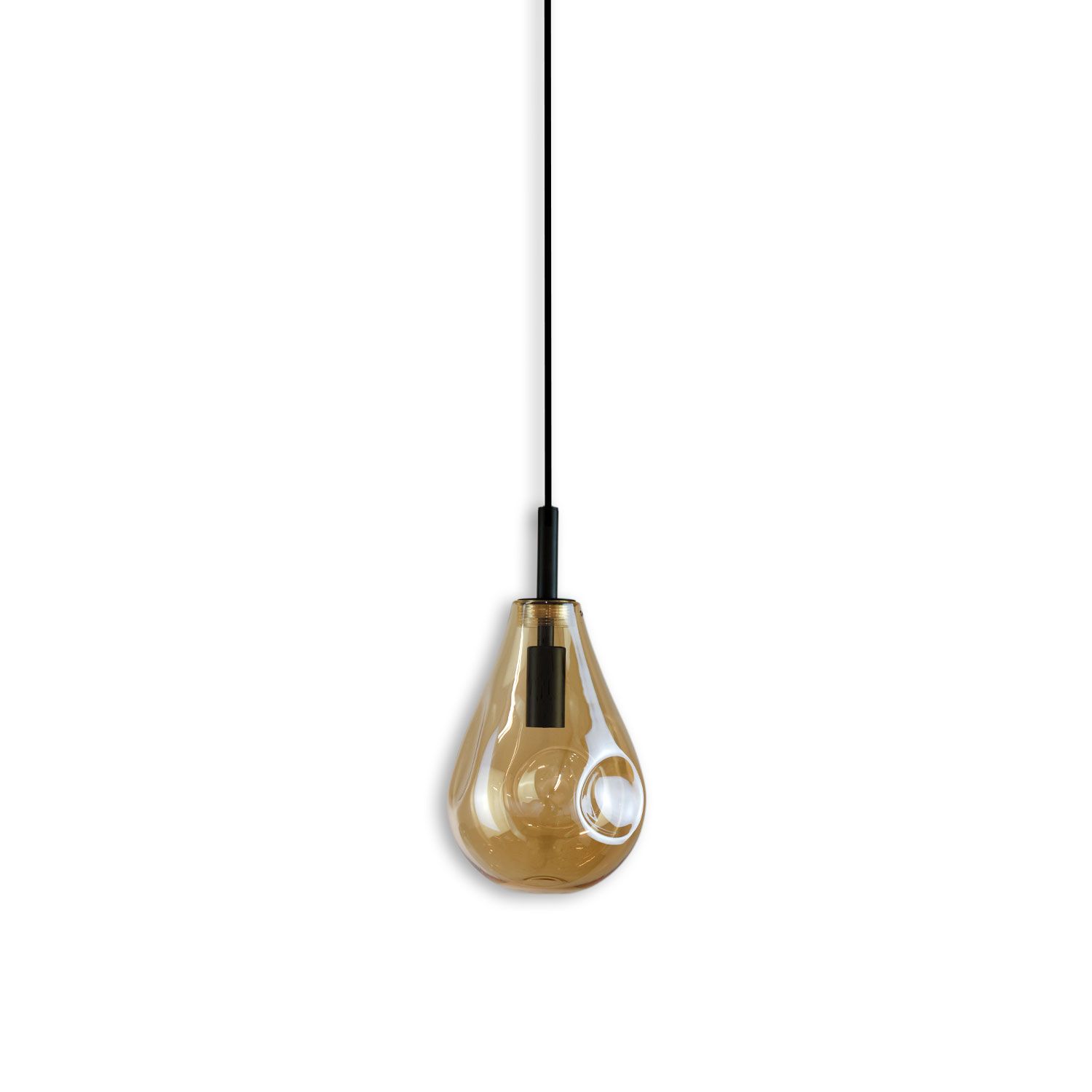 ISOLED Pendelleuchte, Amber Glas, E14, 50-300cm, exkl. Leuchtmittel, exkl. Baldachin - 1