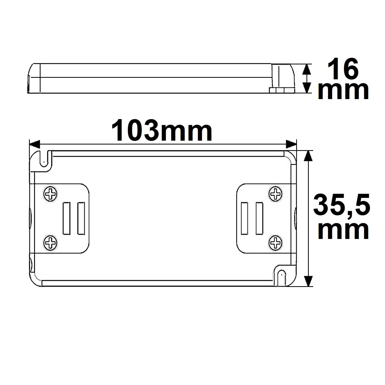 ISOLED LED Trafo 12V/DC, 0-15W, SELV, ultraflach, schmal - 2