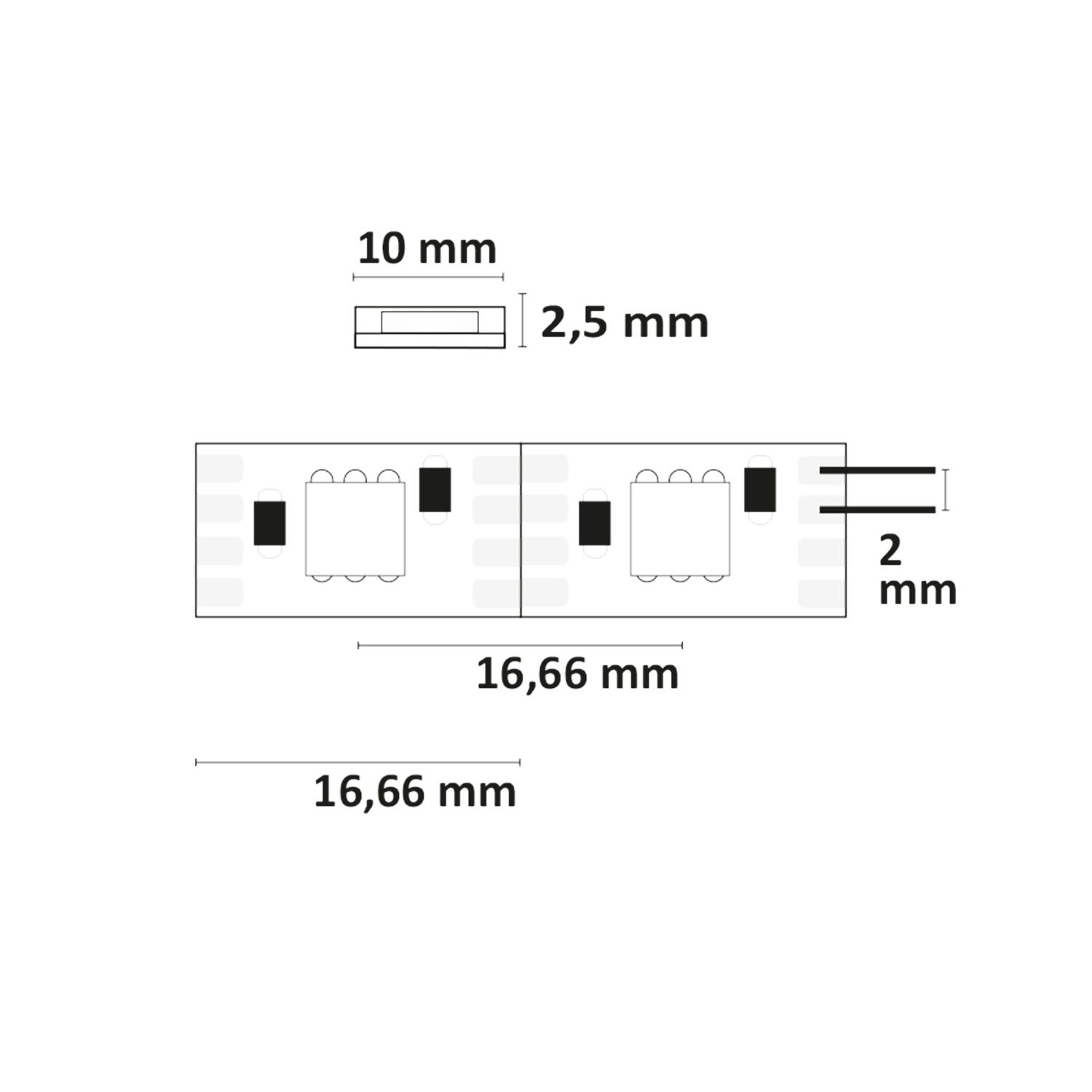 ISOLED LED WS2815 Digital SPI Flexband, 12V DC, 8W, IP20, RGB, 5m Rolle, 60 LED/m, 1LED/IC - 4