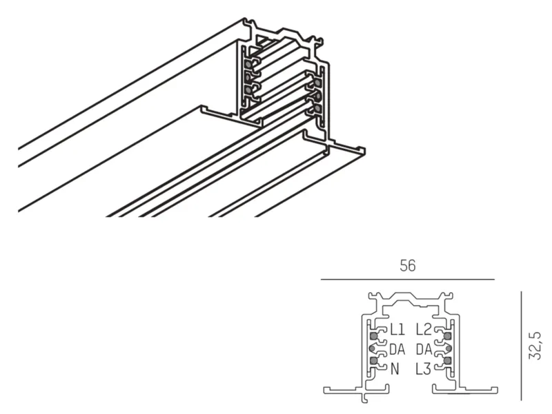 Molto Luce 3 PHASE TRACK PULSE DALI R (schwarz) - Produktbild 2
