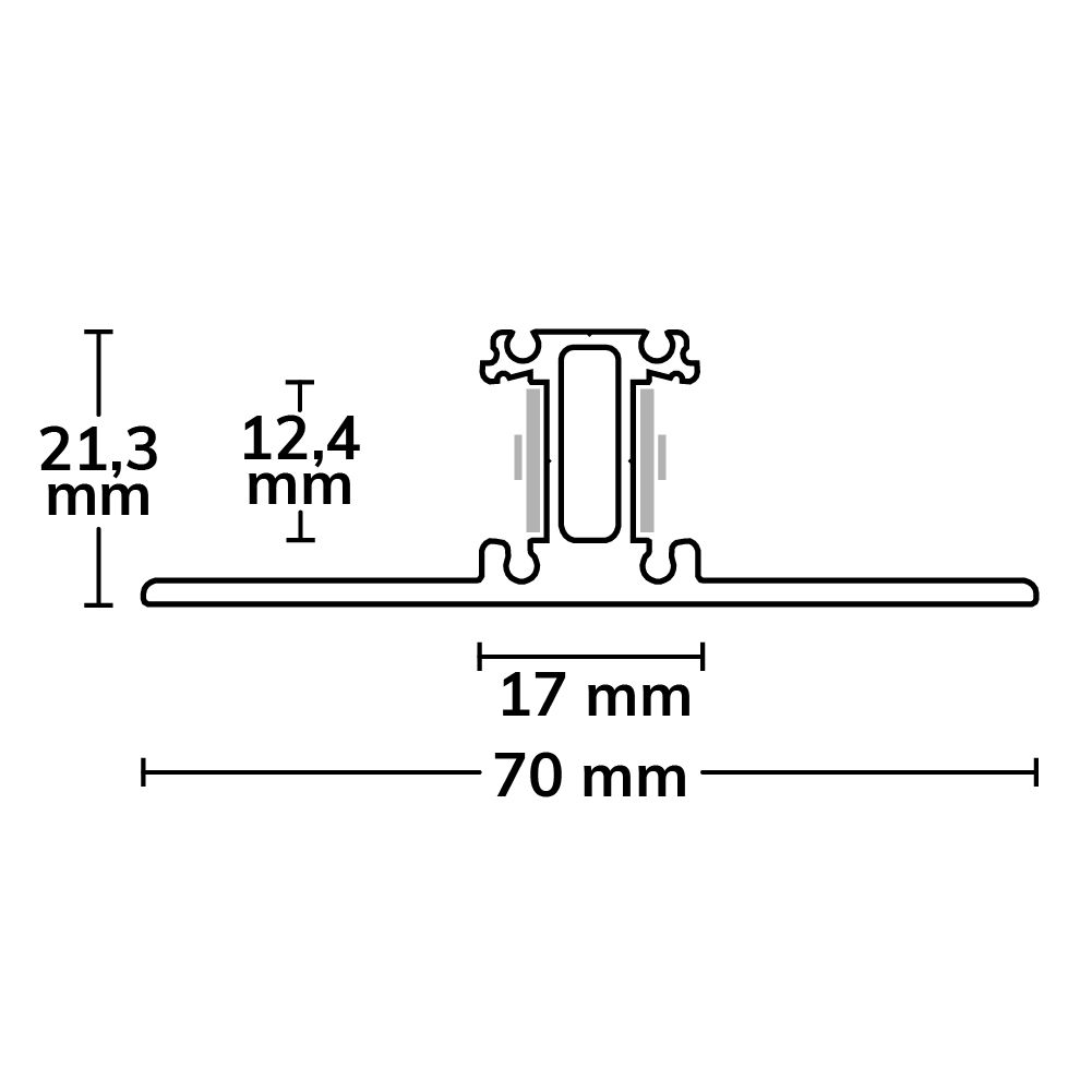 ISOLED LED Leuchtenprofil 2SIDE Aluminium pulverbeschichtet weiß, 200cm - 3