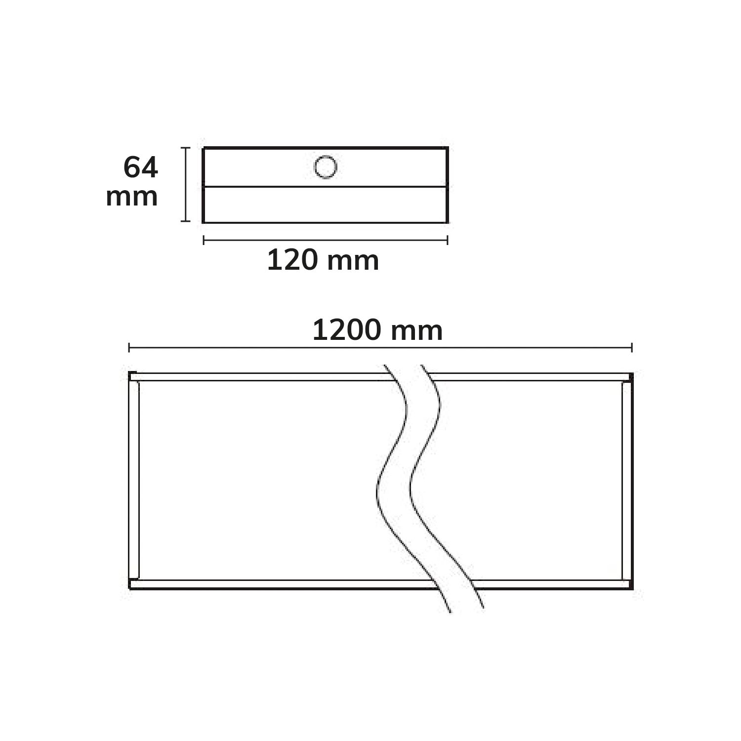 ISOLED LED Langfeldleuchte, 120x12cm, schwarz, 25|30|35|40W, UGR