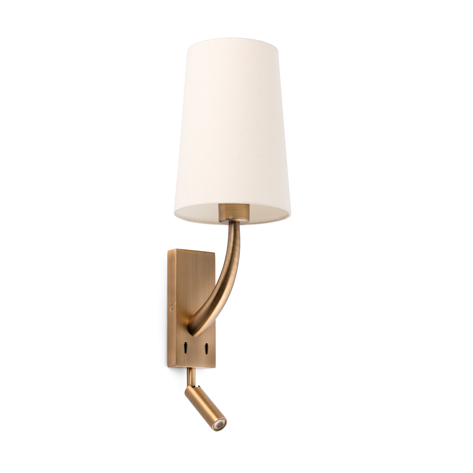 Faro REM Wandleuchte altgold matt/beige mit LED-Leser Faro REM Wandleuchte altgold matt/beige mit LED-Leser - Produktbild 1