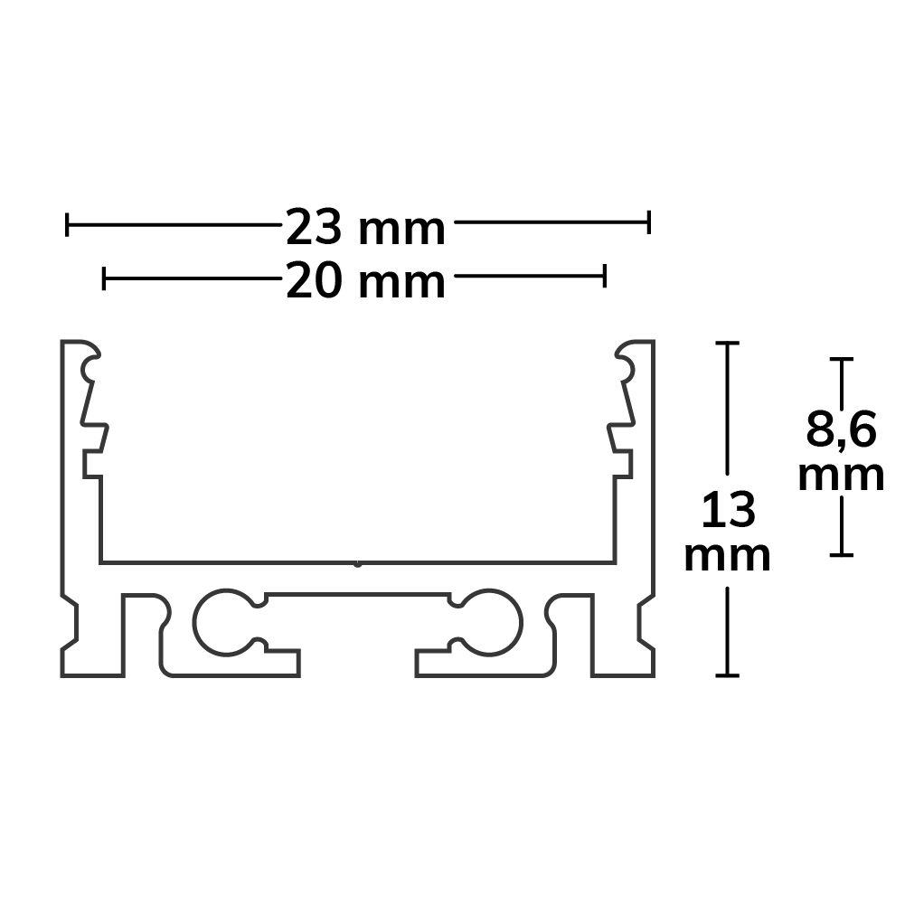 ISOLED LED Aufbauprofil IL-ALU20 eloxiert, 200cm - 3