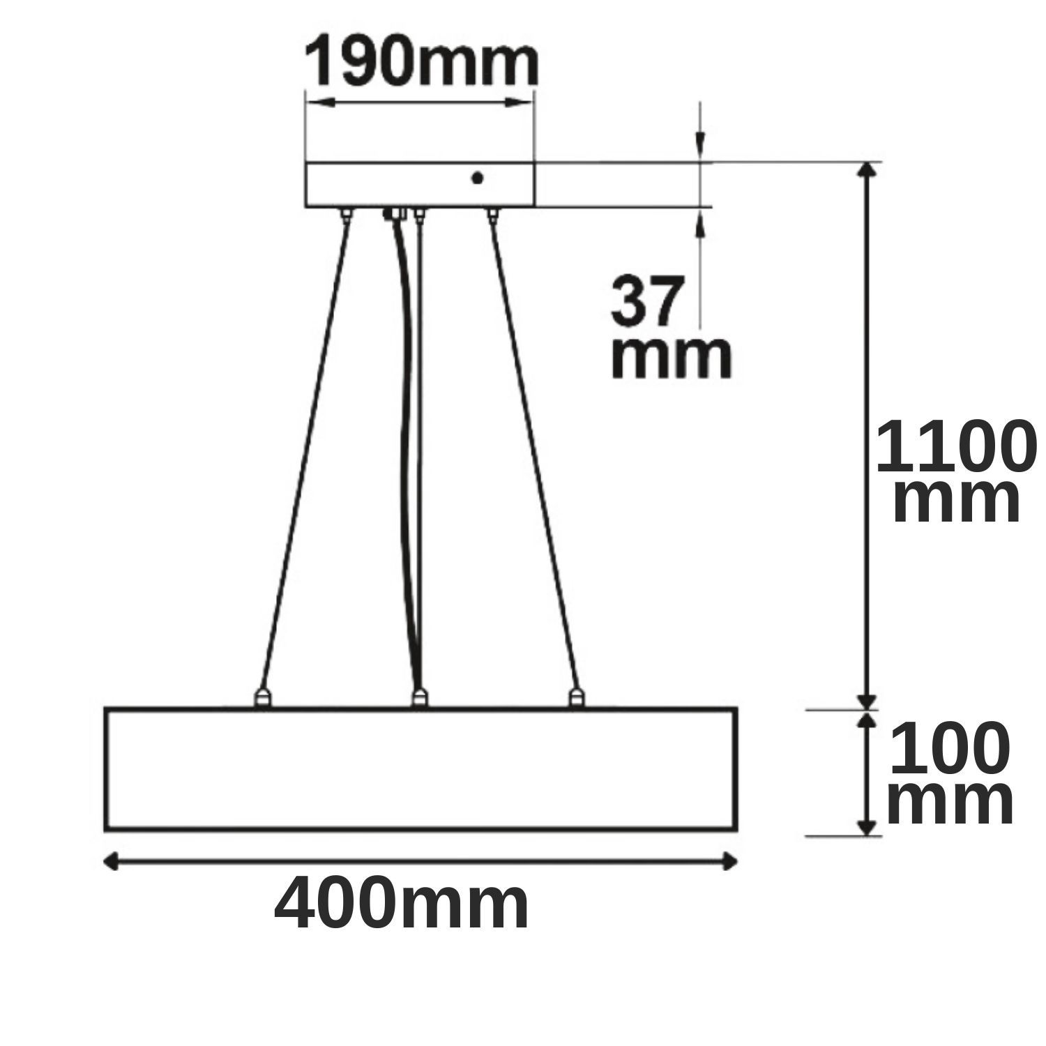 ISOLED LED Hängeleuchte, DN400, schwarz, 25W, ColorSwitch 3000|3500|4000K, dimmbar - 2