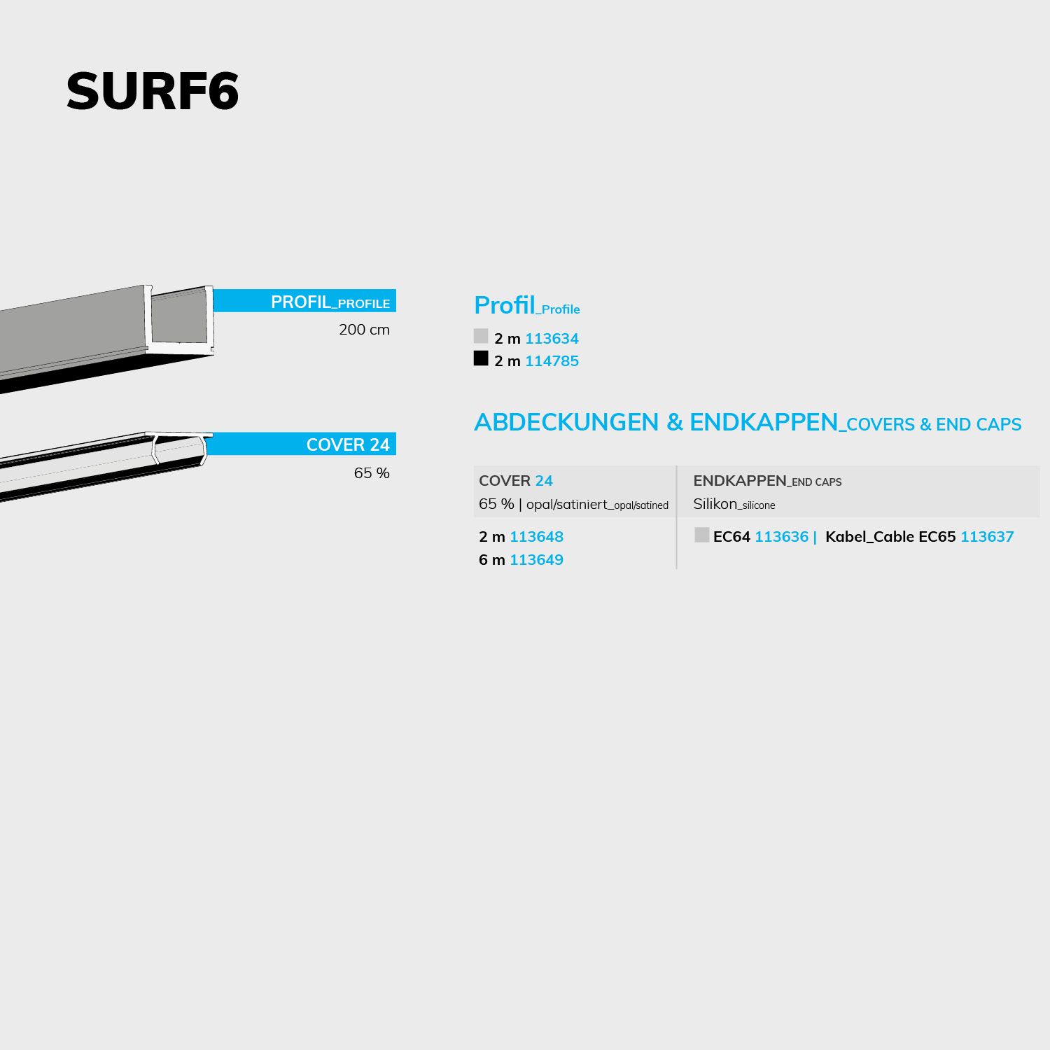 ISOLED LED Aufbauprofil SURF6 Aluminium eloxiert, 200cm - 4