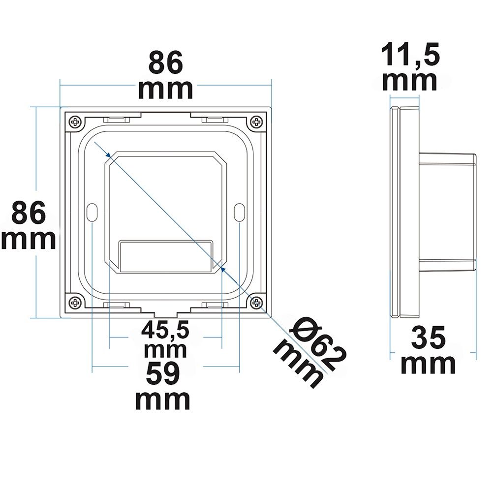ISOLED Sys-Pro 1 Zone Touch/Funk-Dimmer 230V weiß, 360VA, Phasenan-/Abschnitt wählbar - 3