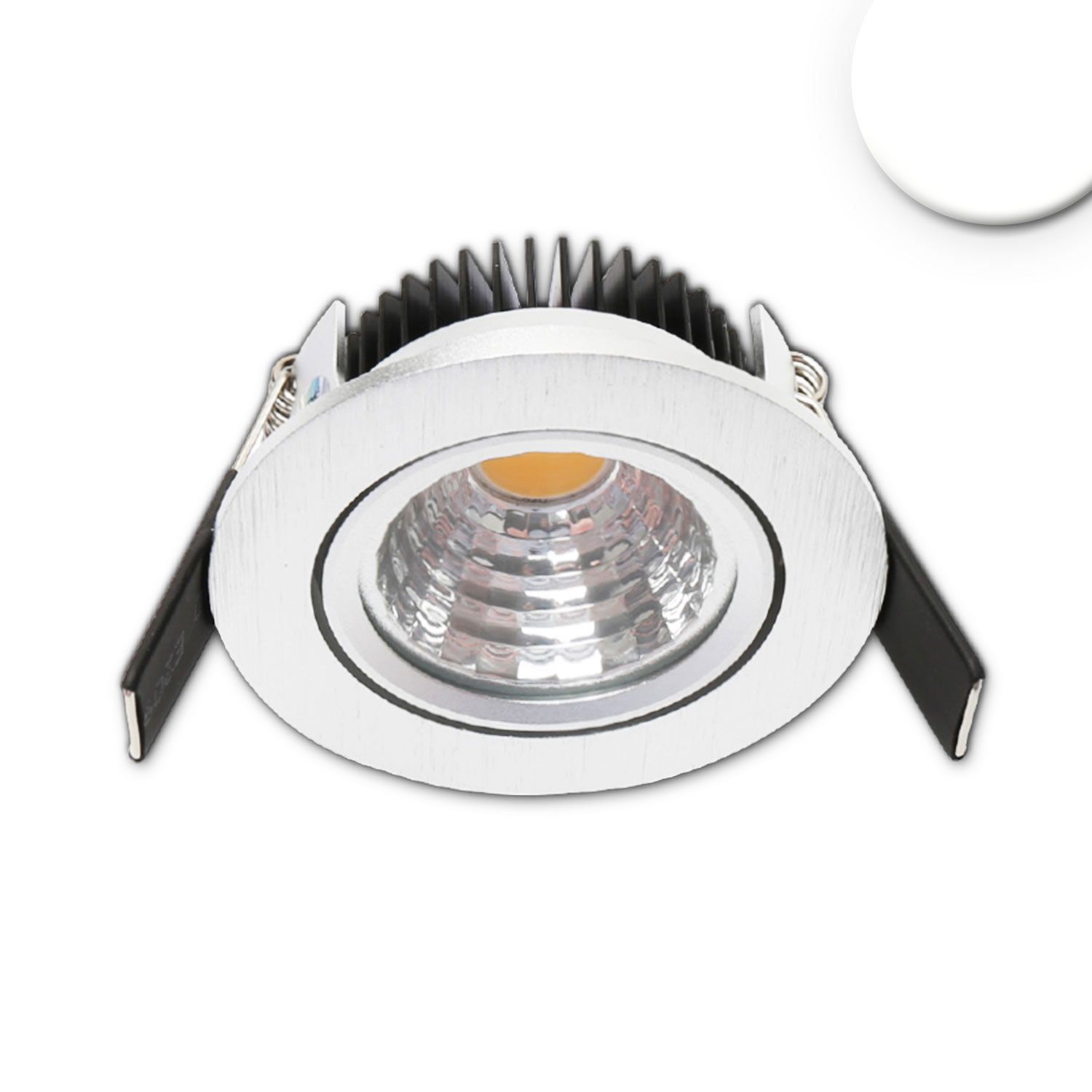 ISOLED LED Einbaustrahler MiniAMP 24V DC, 68mm Loch, alu gebürstet, 5W, 4000K, dimmbar ISOLED LED Einbaustrahler MiniAMP 24V DC, 68mm Loch, alu gebürstet, 5W, 4000K, dimmbar - 1