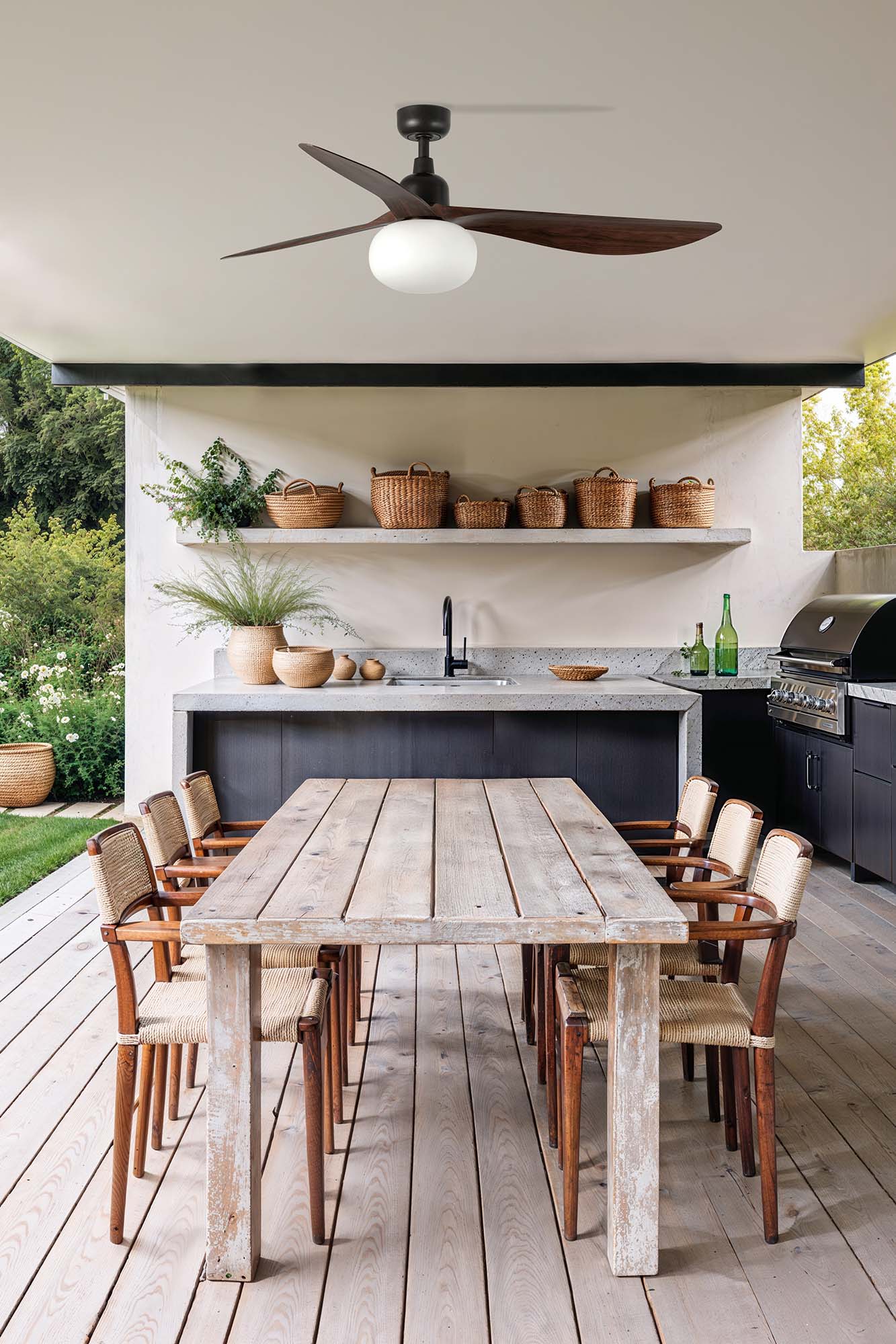 Faro OUTWOOD L Deckenventilator braun/walnuss E27 TUYA - Produktbild 2
