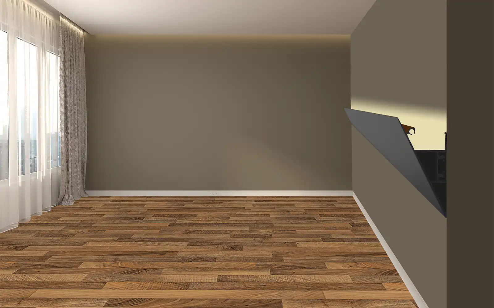ISOLED LED Aufbauleuchtenprofil HIDE TRIANGLE Aluminium schwarz RAL 9005, 200cm - 2