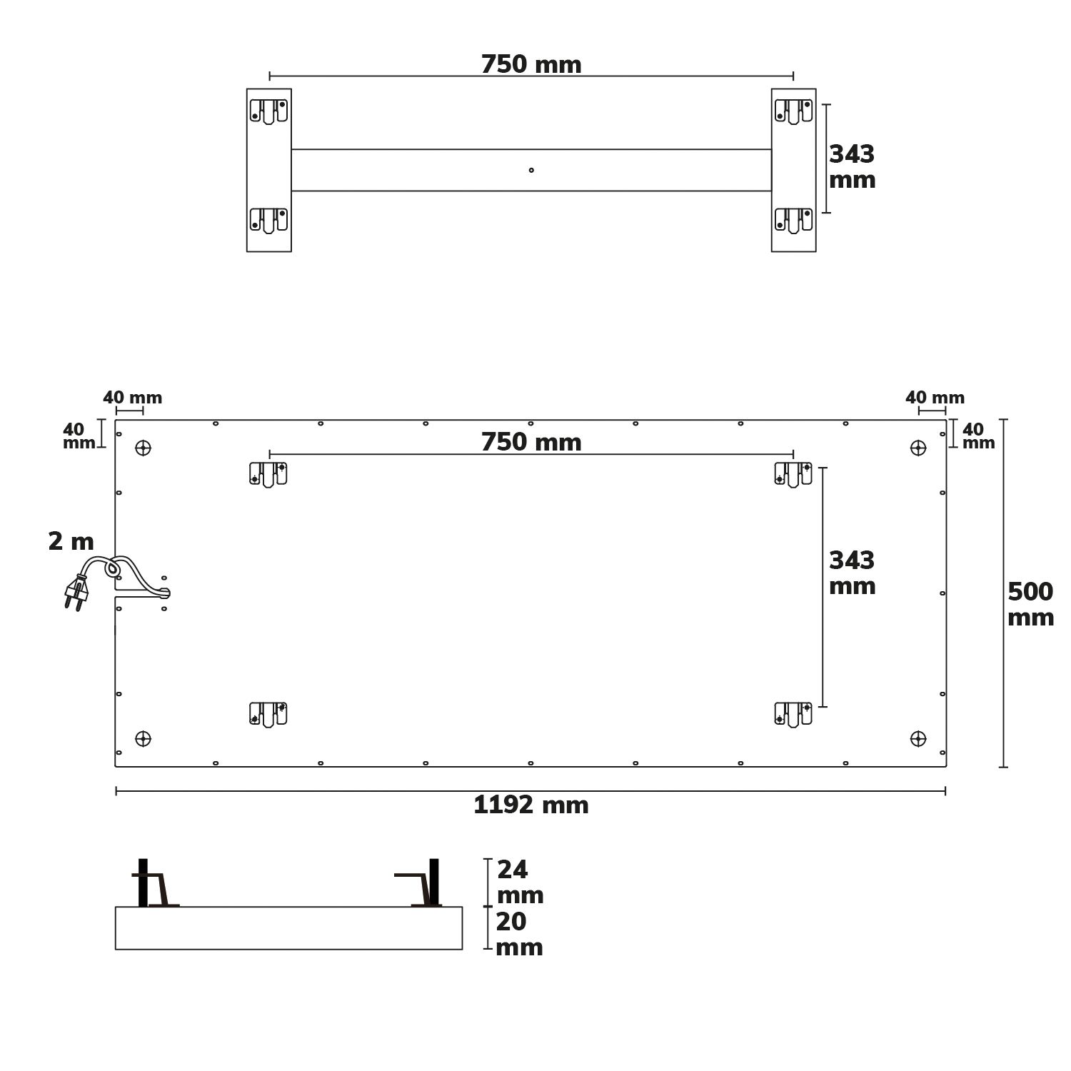 ISOLED Infrarot-Panel BEST STANDARD, 500x1192mm, 580W - 3