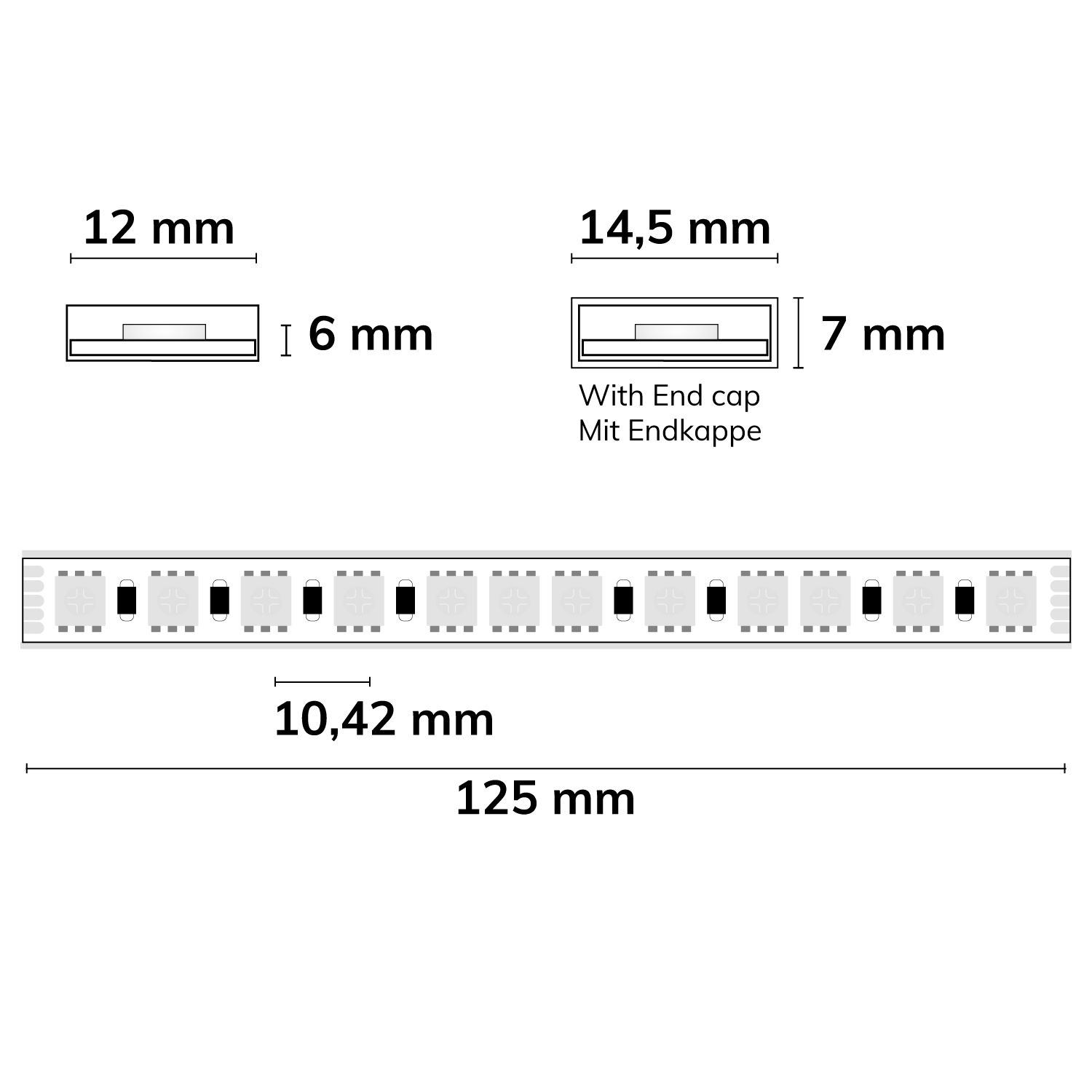 ISOLED LED AQUA RGB+WW Flexband, 48V DC, 19W, IP68, 4in1 Chip, 20m Rolle, 96 LED/m - 4