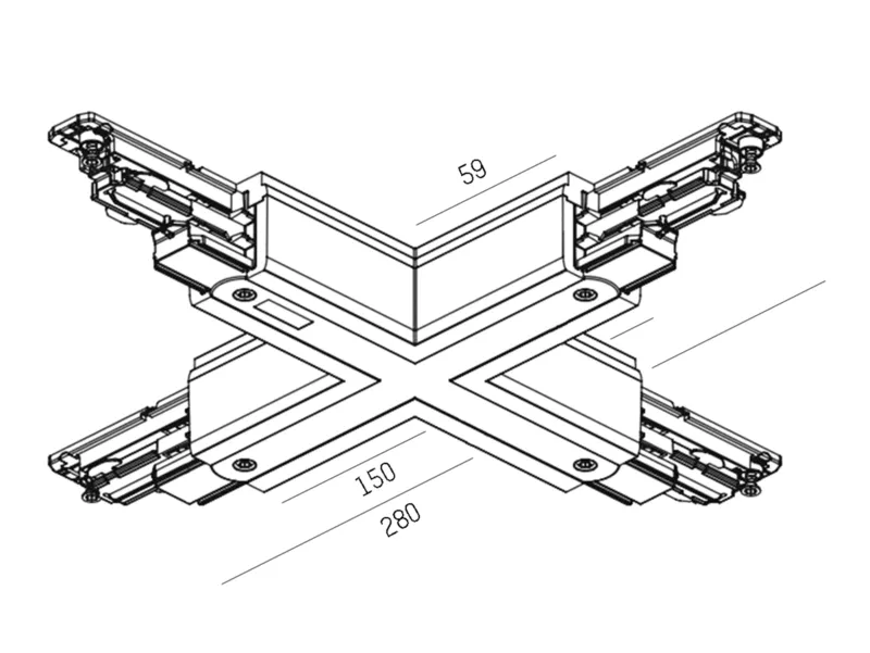 Molto Luce 3 PHASEN PULSE DALI X-VERBINDER (grau) - Produktbild 2