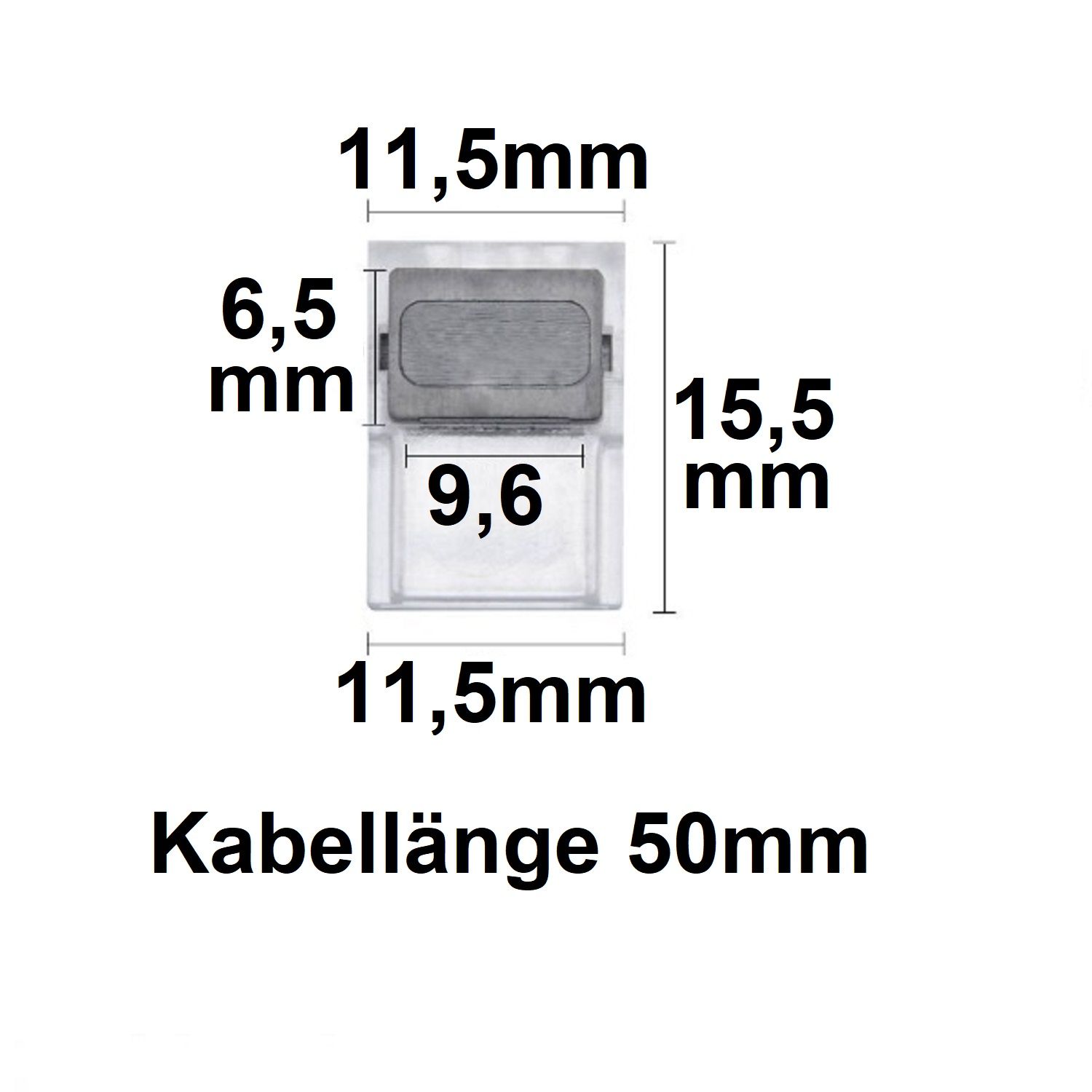 ISOLED Kontakt-Verbinder mit Kabel (max. 5A) K1-210 für 2-pol. IP20 Flexstripes mit Breite 10mm, Pitch >7mm - 2