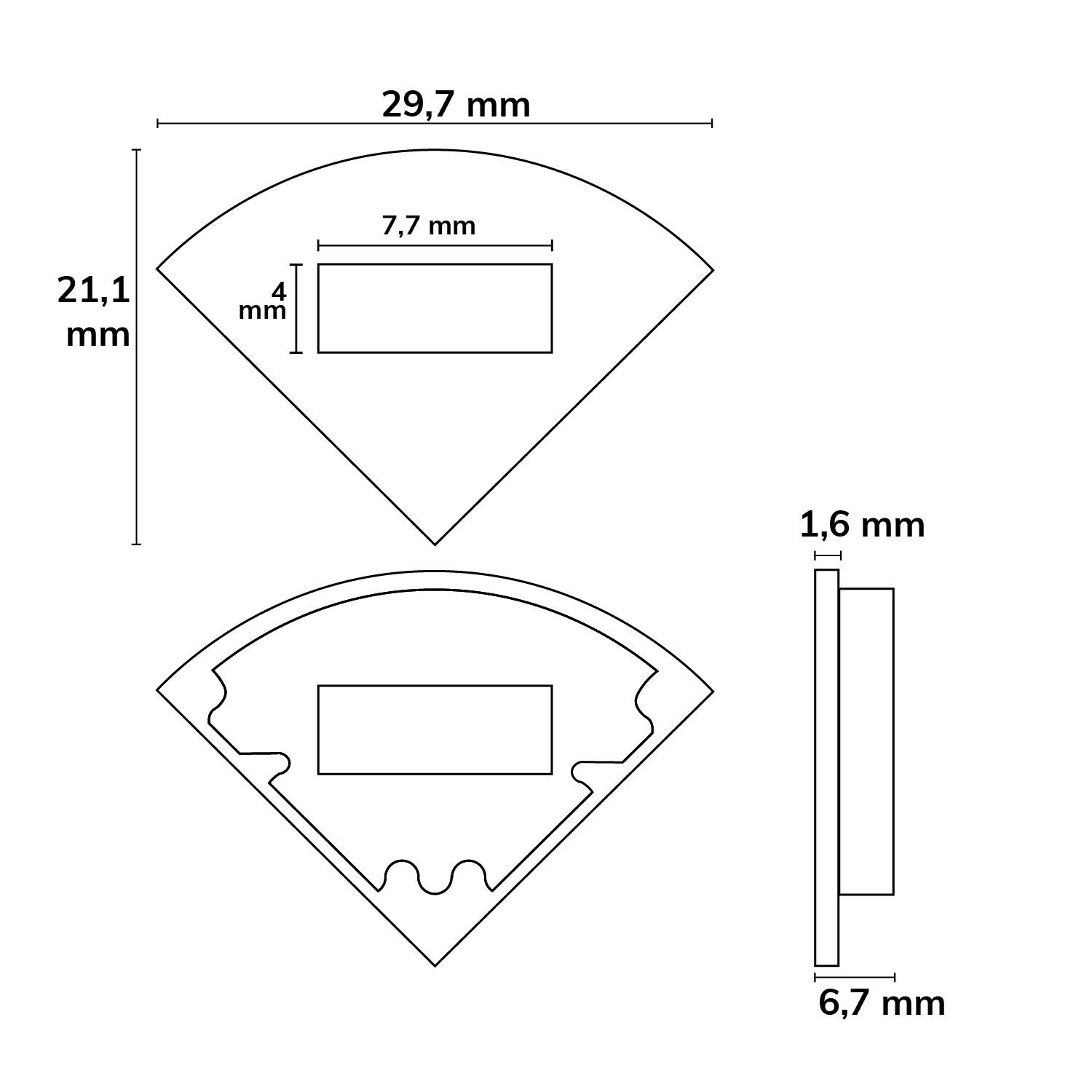 ISOLED Endkappe EC 68 Silikon für Profil CORNER13 mit Kabeldurchführung, 1 STK - 2