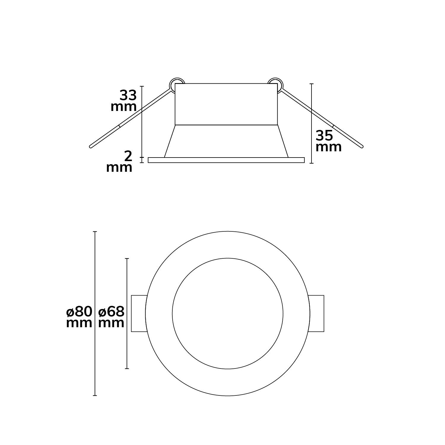 ISOLED Einbaurahmen Sys-68 für GU10/MR16 Leuchtmittel, IP20, inkl. GU10 Sockel (exkl. Cover) - 2