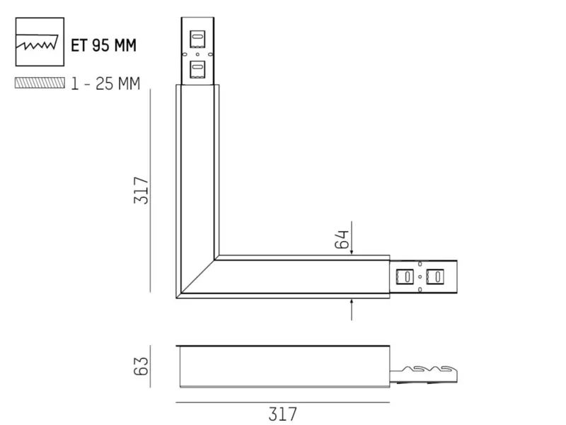 Molto Luce LOG 50 ECKVERBINDER R (grau) - Produktbild 2