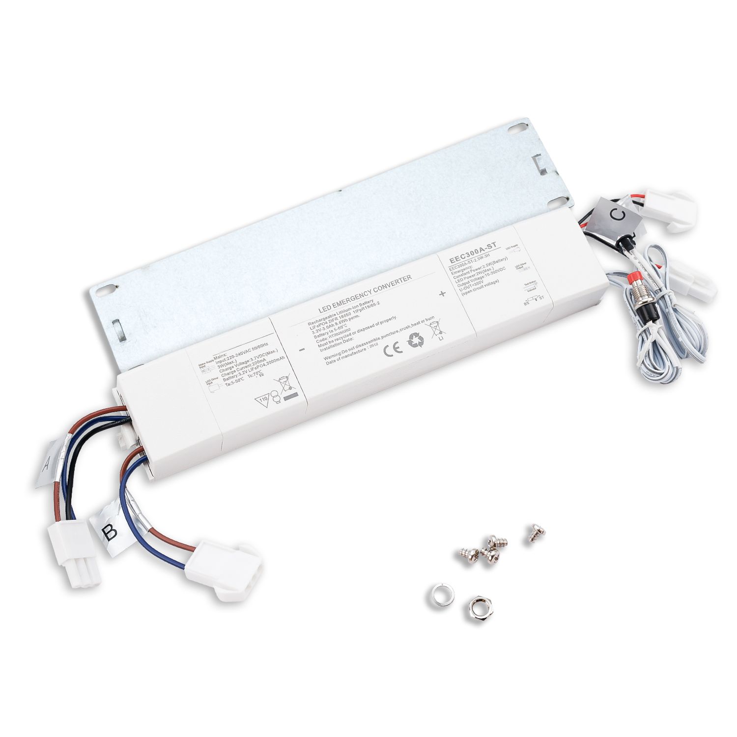 ISOLED Notlicht Akkumodul 3000 mAh, 2,5W 3h (30-300V) für nicht dimmbare Wannenleuchten HEQ anschlussfertig - 1