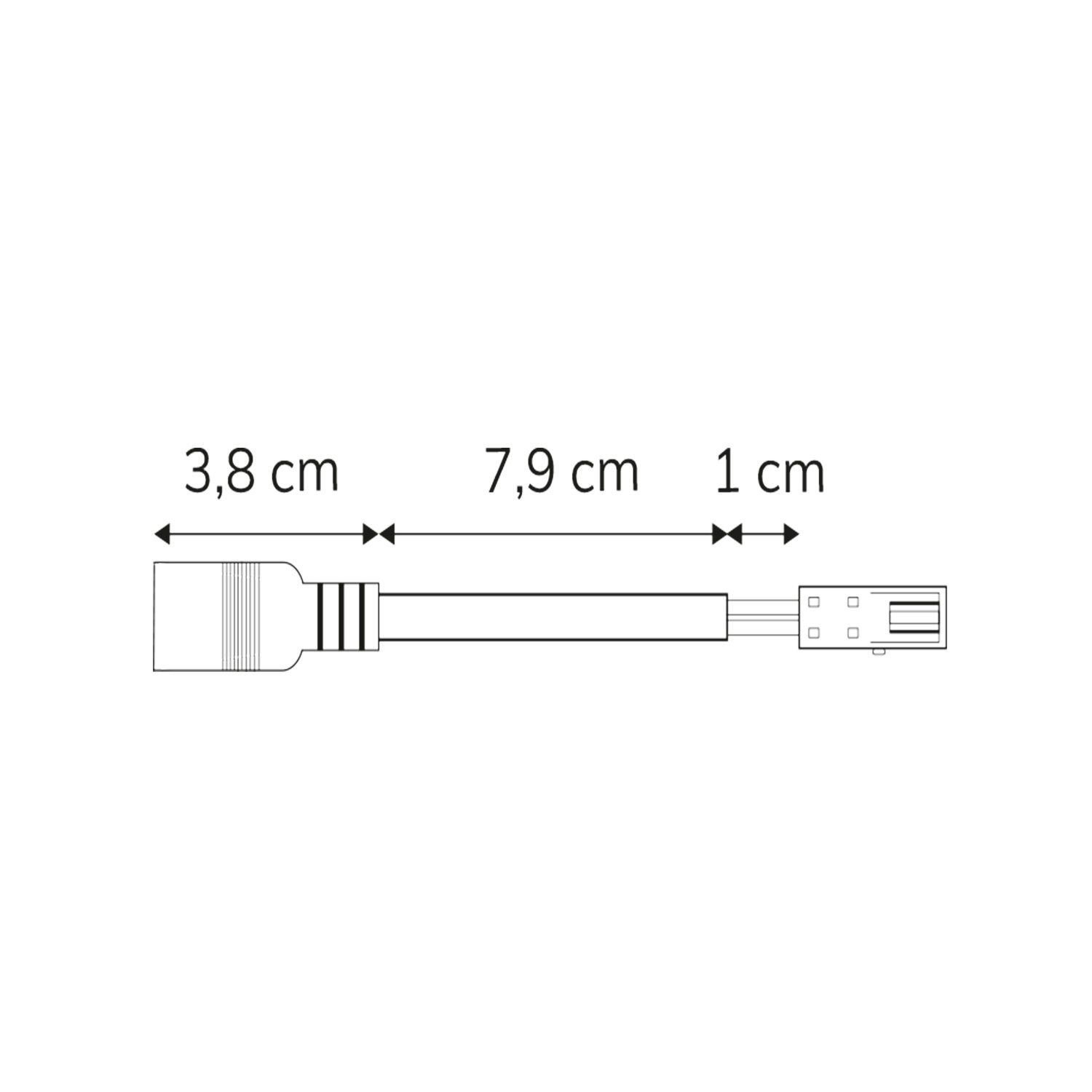 ISOLED Adapter Rundstecker Female auf MiniAmp Female-Buchse, 10cm, 2-polig, schwarz, max. 3A - 2