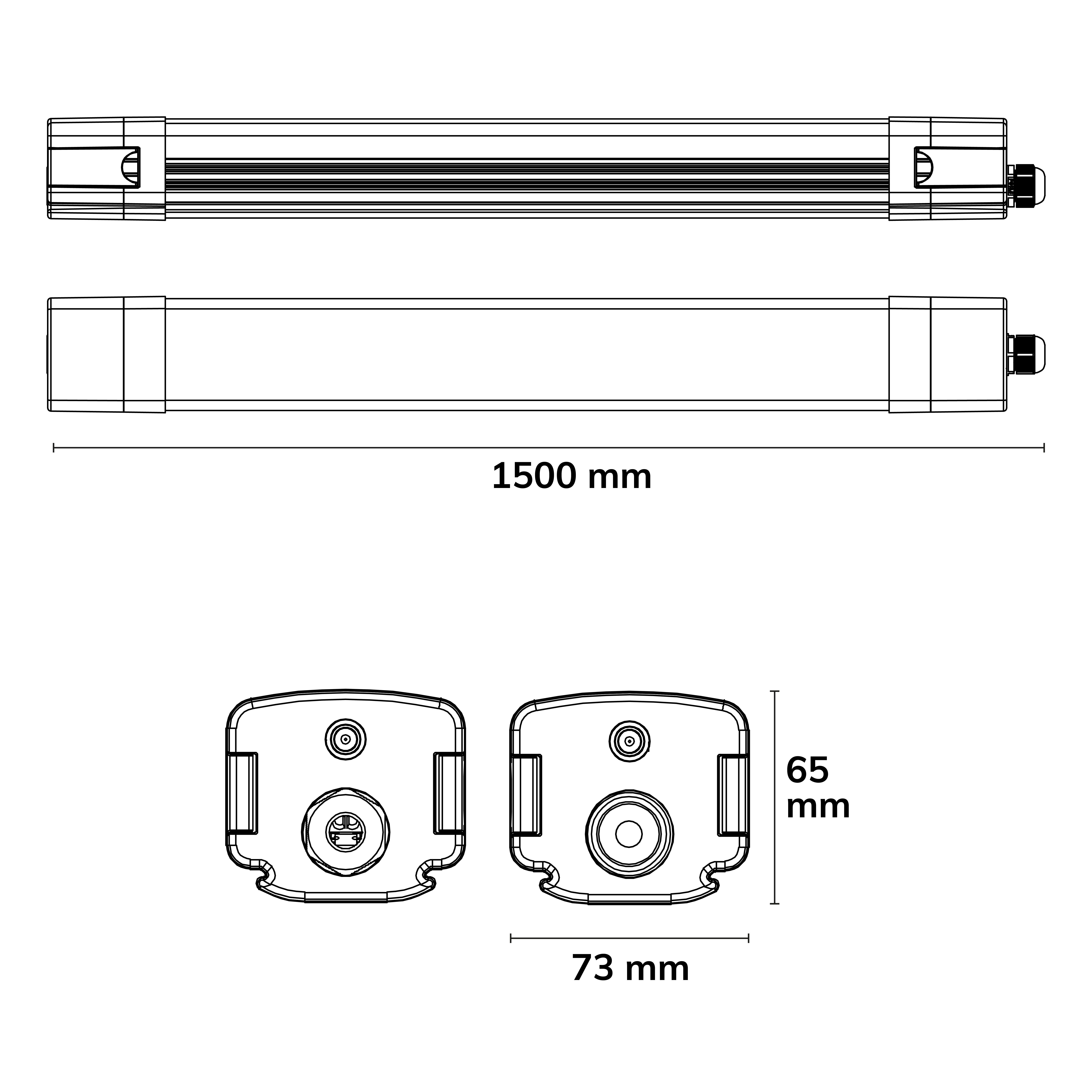 ISOLED LED Linearleuchte XChange 150cm, IP66, PowerSwitch 35-60W, 160lm/W, 4000K, CRI80, DALI dimmbar - 6