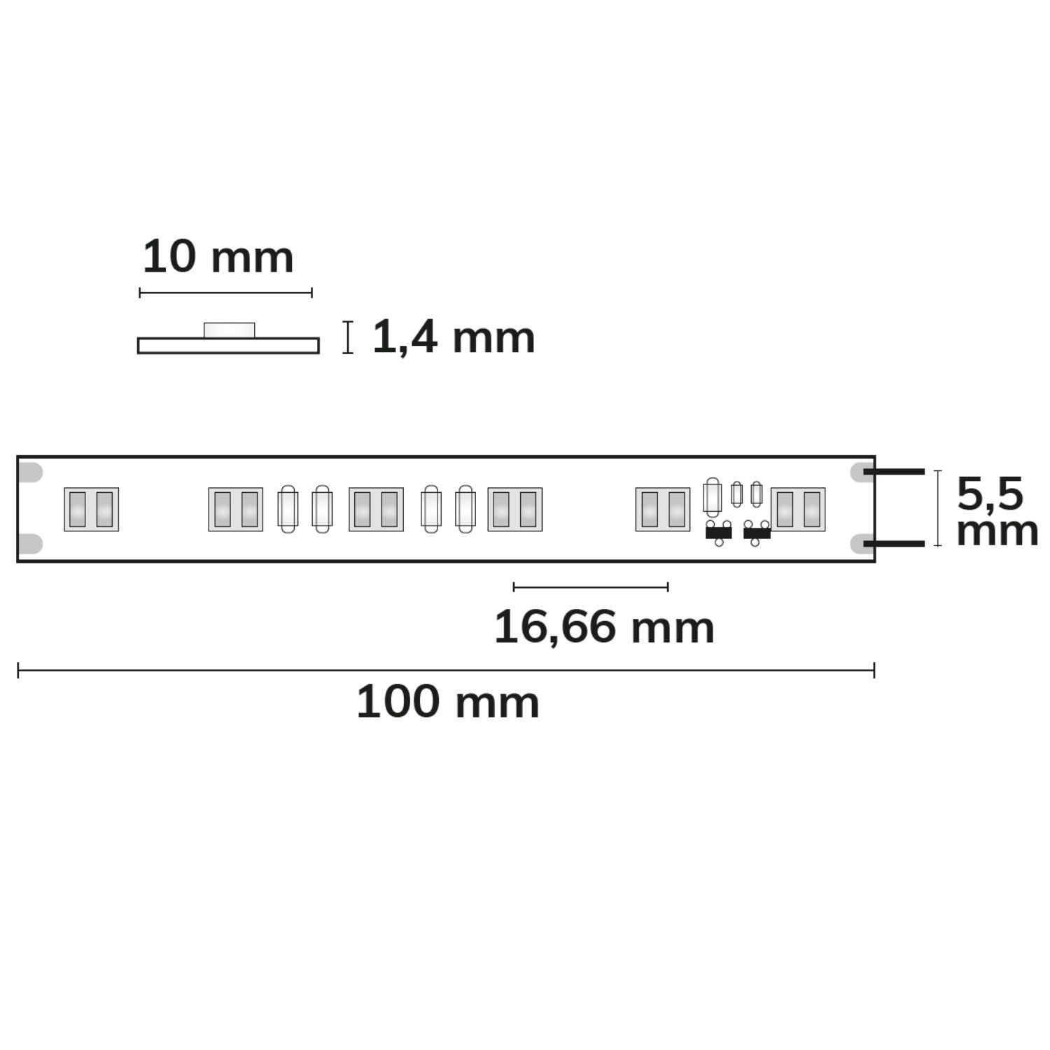 ISOLED LED CRI90 SUNSET Dimm-to-warm (via PWM) Flexband, 24V DC, 14W, IP20, 1800-3000K, 5m Rolle, 60 LED/m - 2