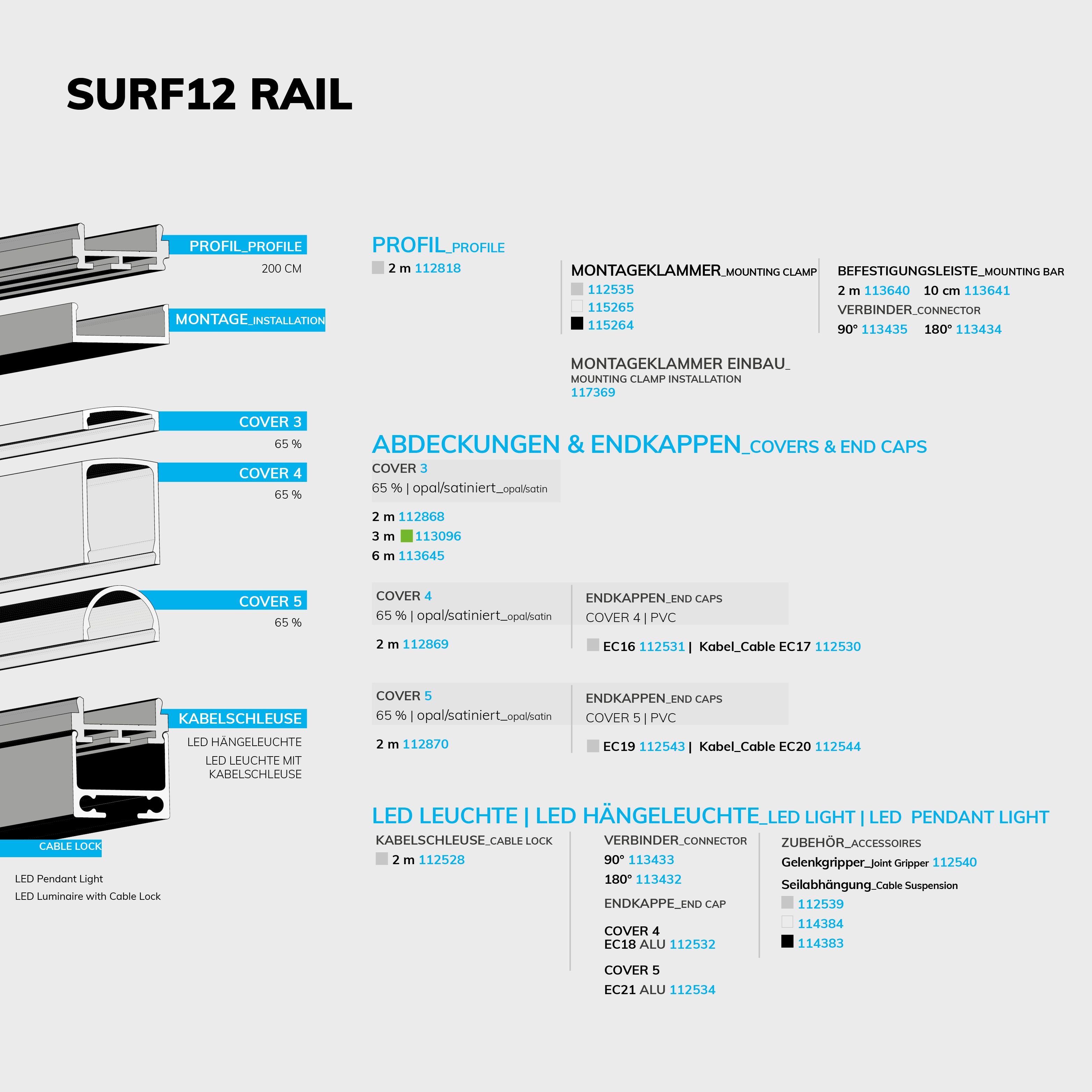 ISOLED LED Aufbauprofil SURF12 RAIL Aluminium eloxiert, 200cm - 4